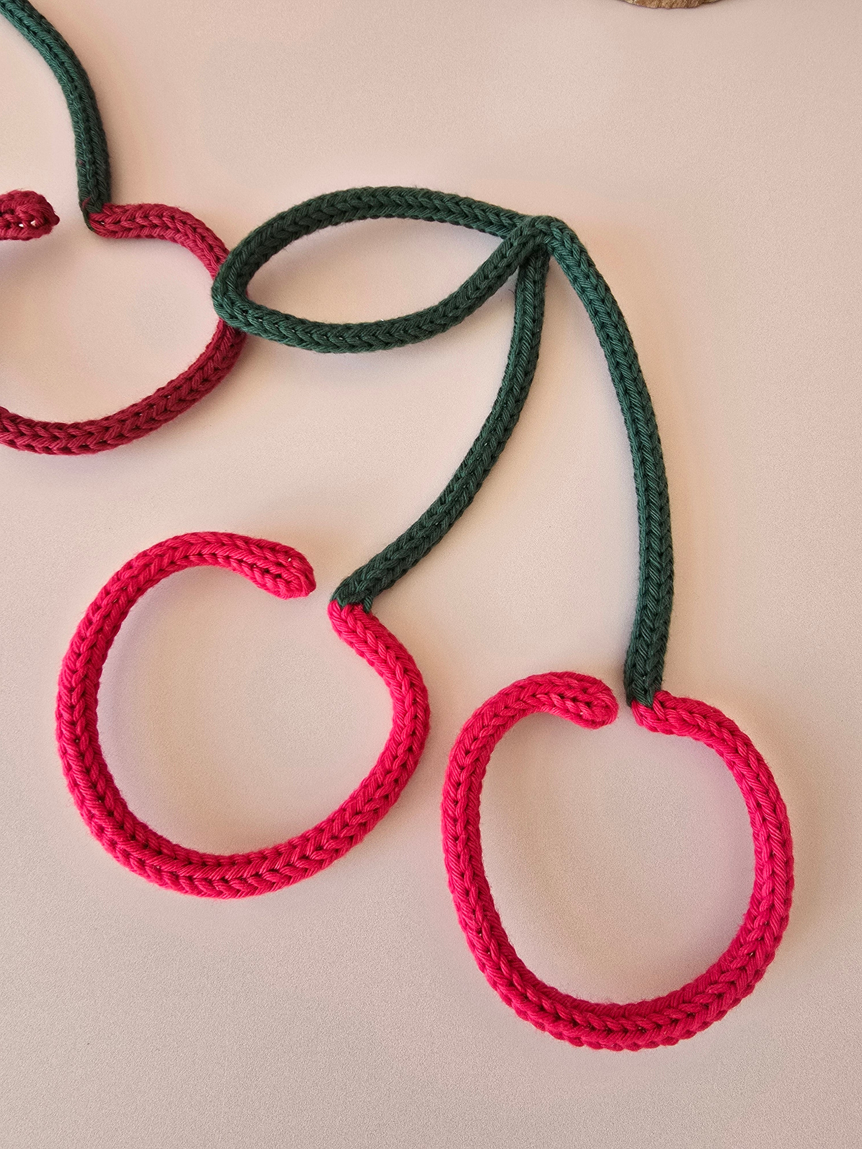Handmade Knitted Wire Cherry Wall Decor