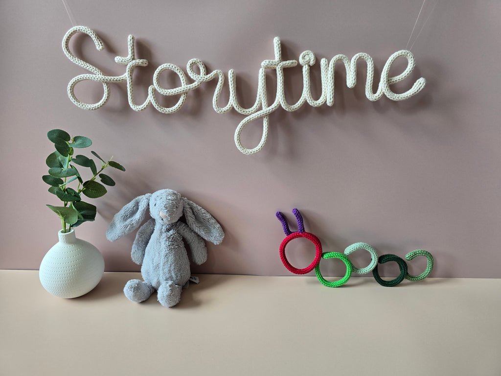 Knitted Wire Reading Corner Wall Words