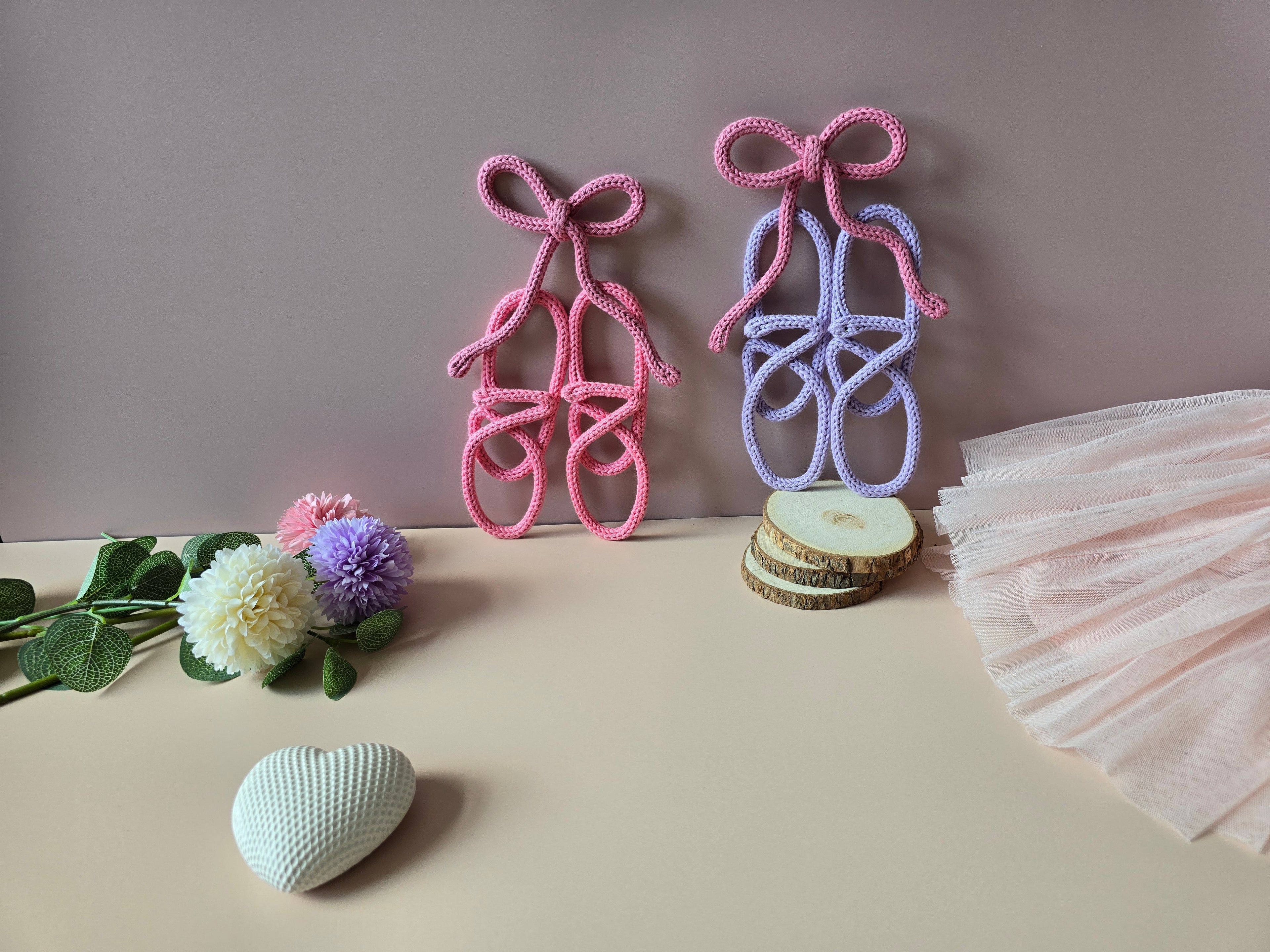 Knitted Wire Ballet Shoes Wall Decor