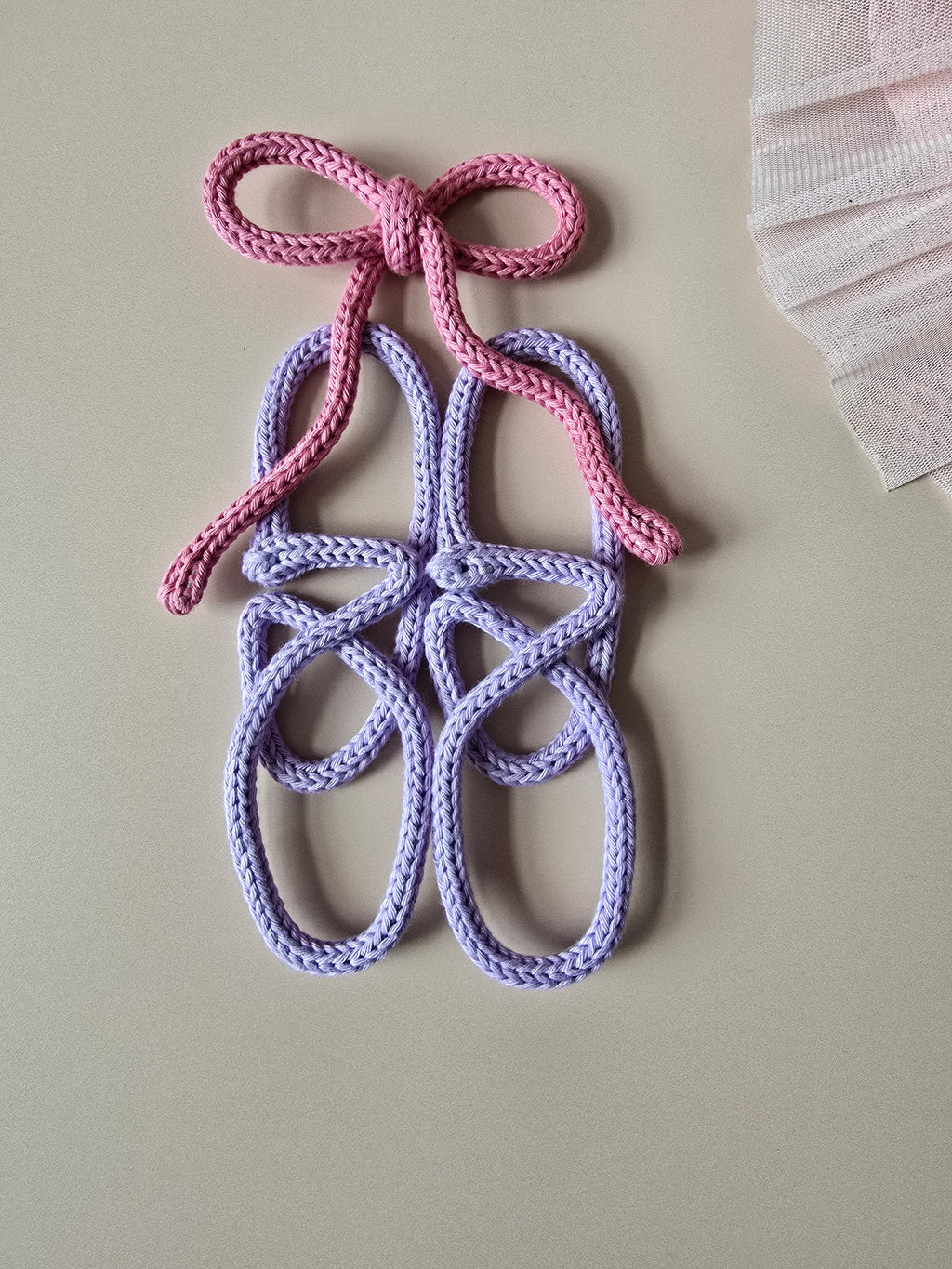 Knitted Wire Ballet Shoes Wall Decor
