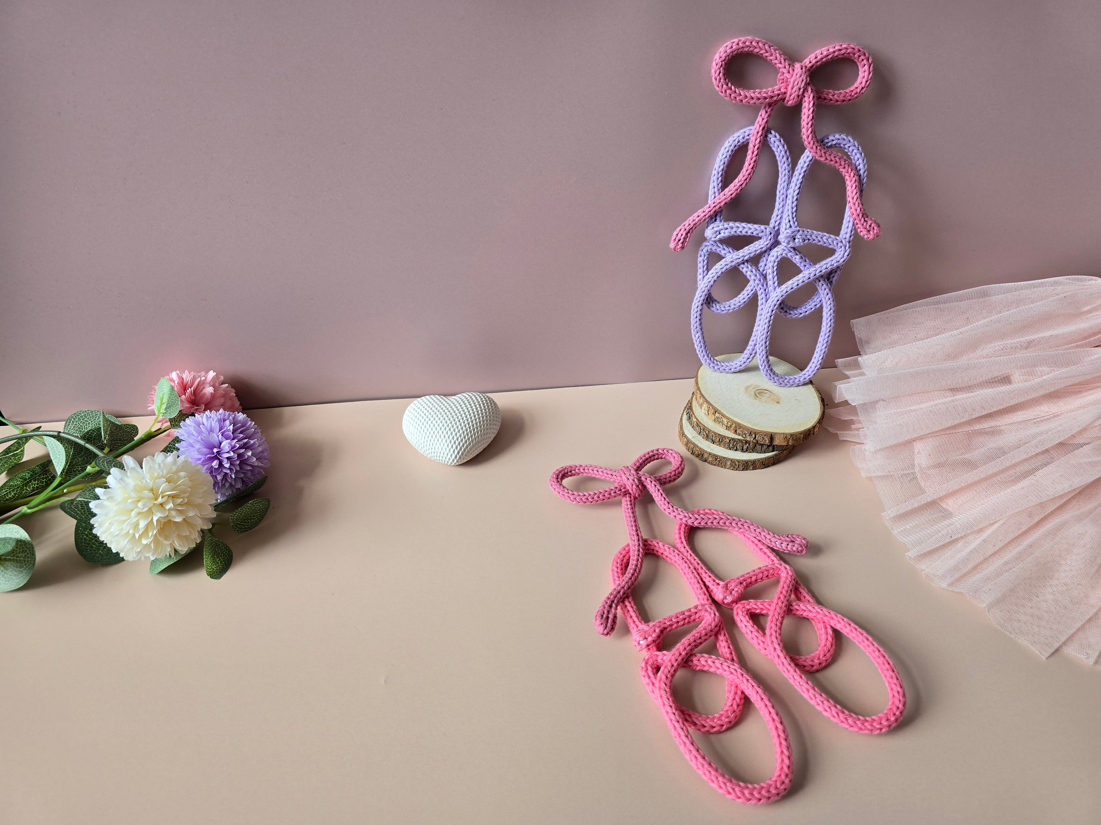 Knitted Wire Ballet Shoes Wall Decor
