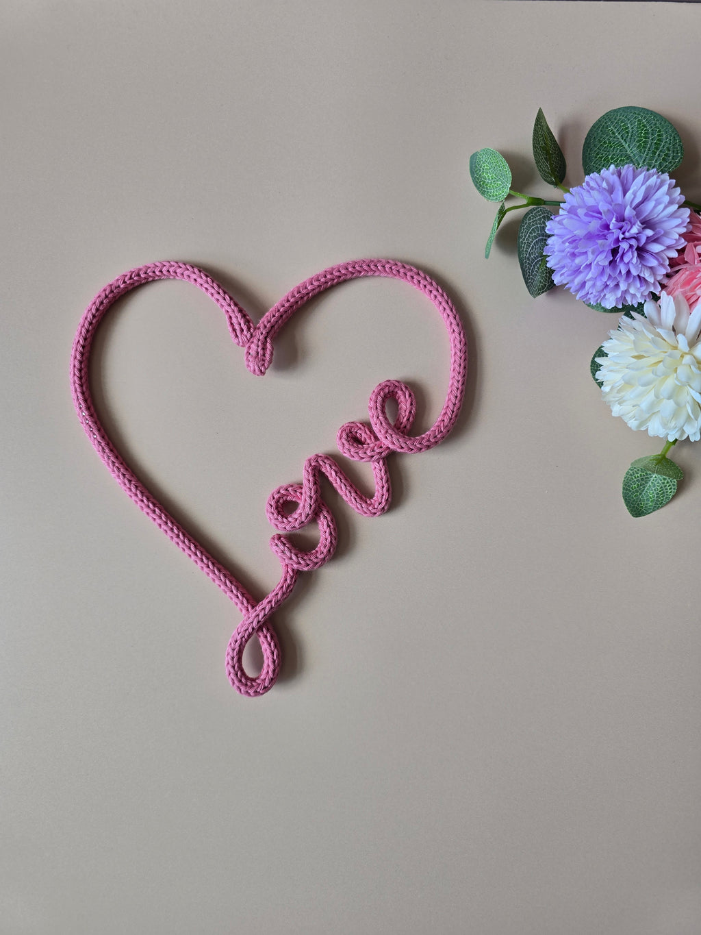 Knitted Wire Love Heart Wall Decor