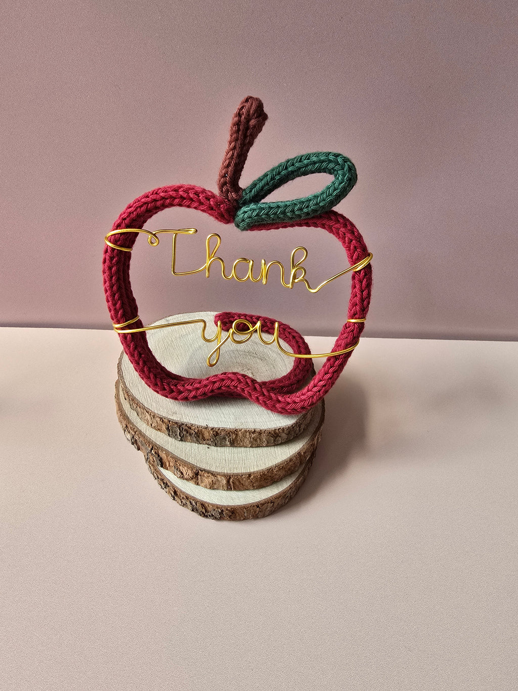 Knitted Wire Teacher Apple Gift