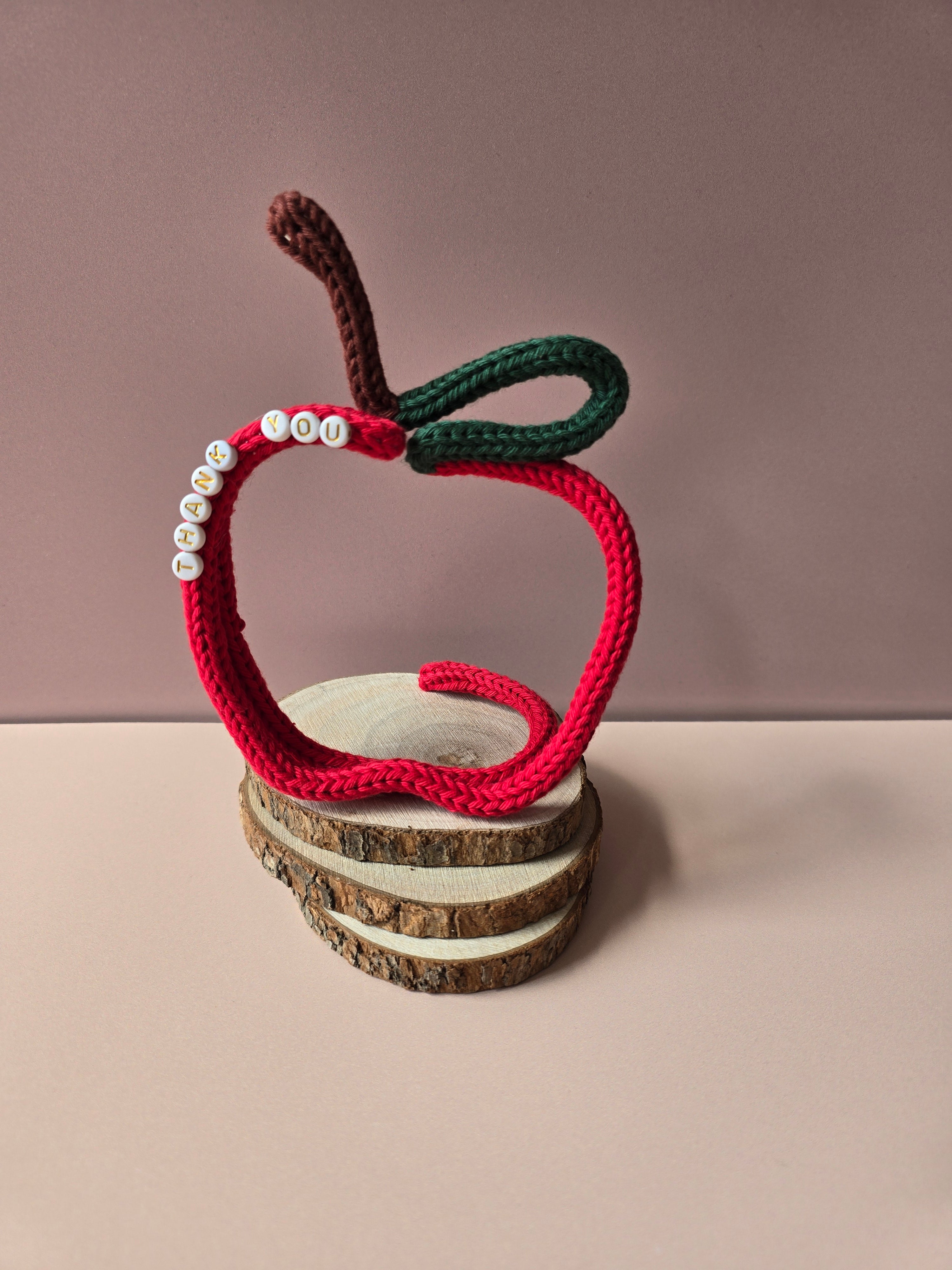 Knitted Wire Teacher Apple Gift