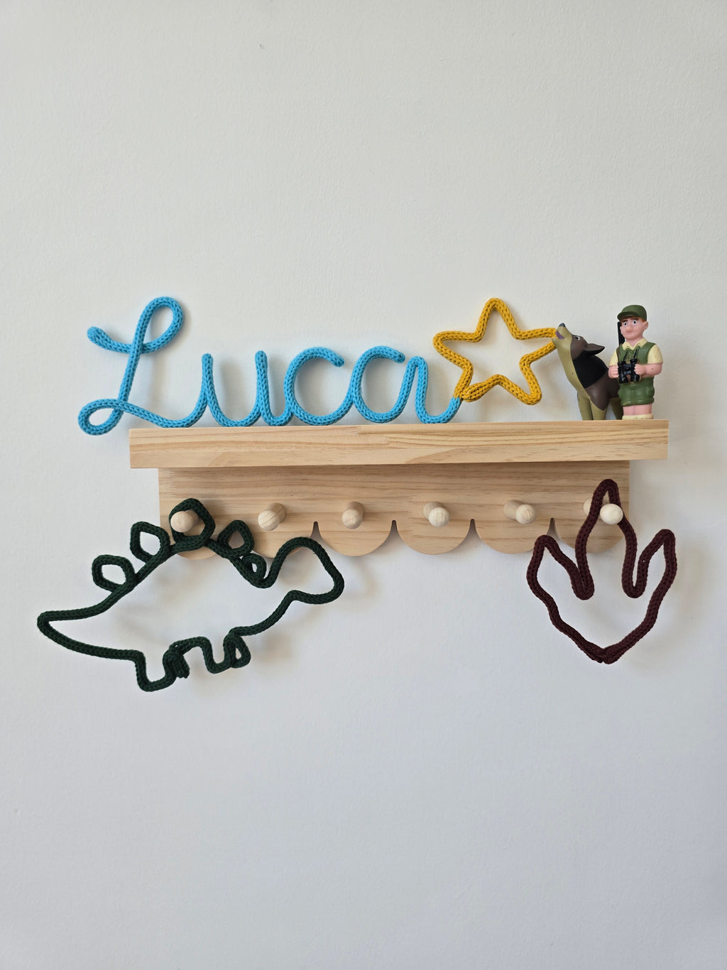 Personalised Knitted Wire Name Sign with Shape Ending