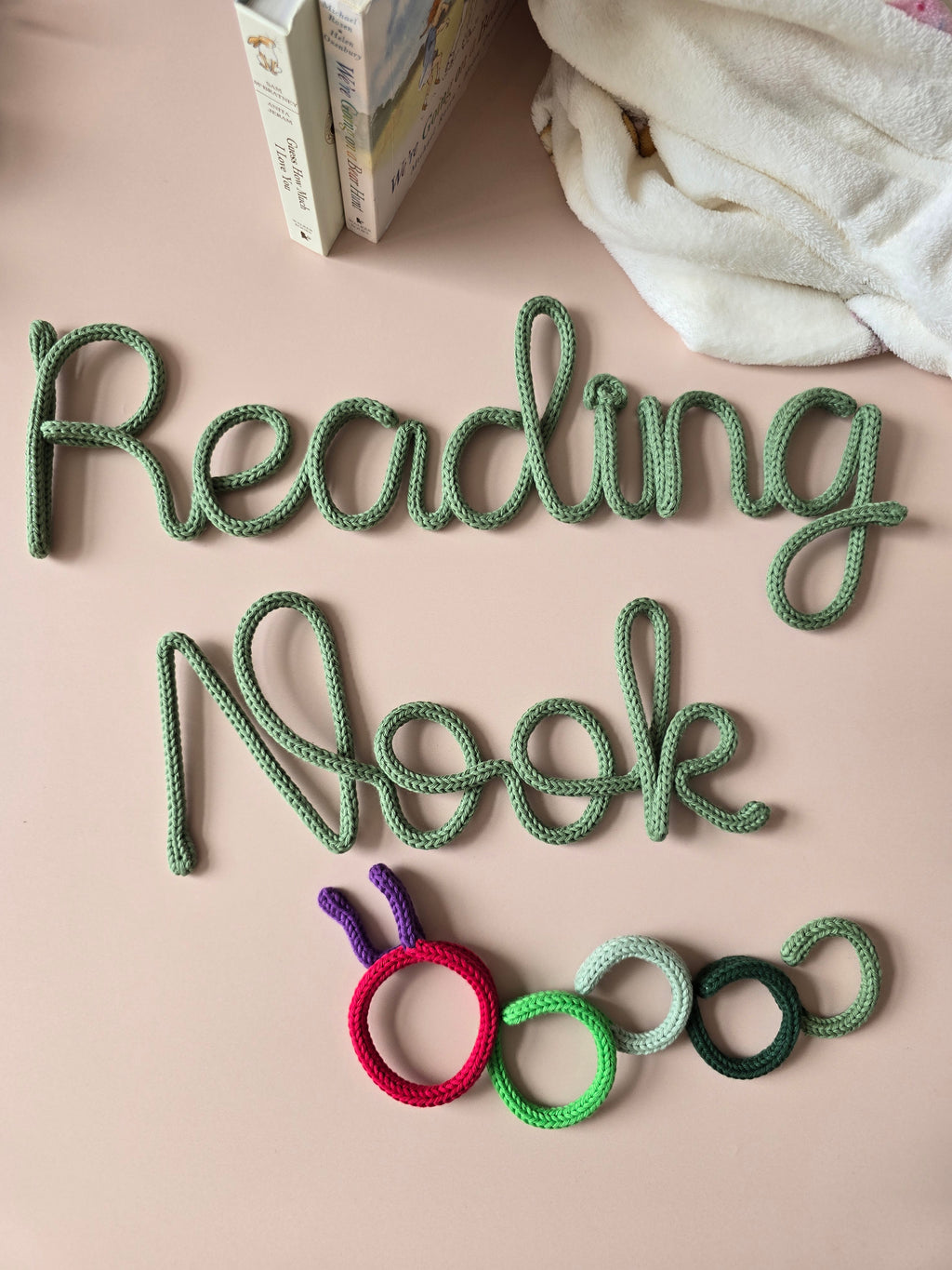 Knitted Wire Reading Corner Wall Words