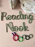 Knitted Wire Reading Corner Wall Words