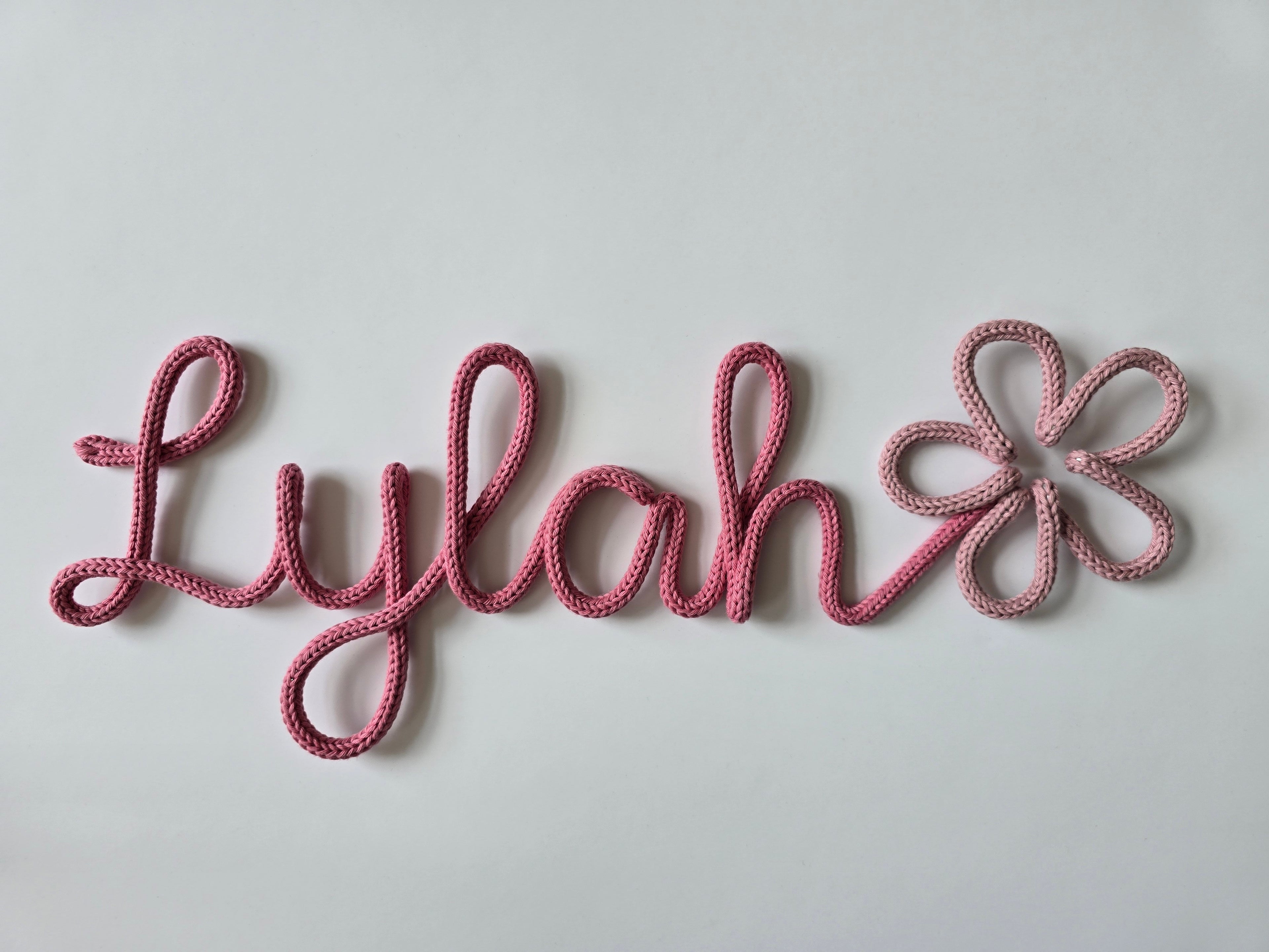 Personalised Knitted Wire Name Sign with Shape Ending
