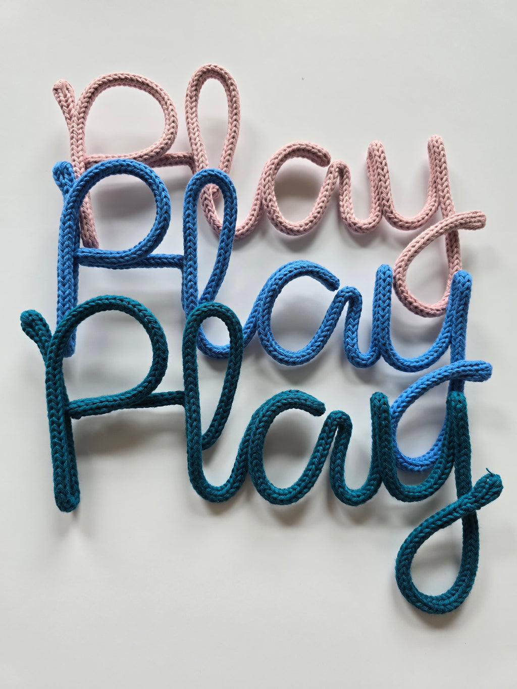 Play Knitted Wire Sign | Handmade Playroom Wall Decor