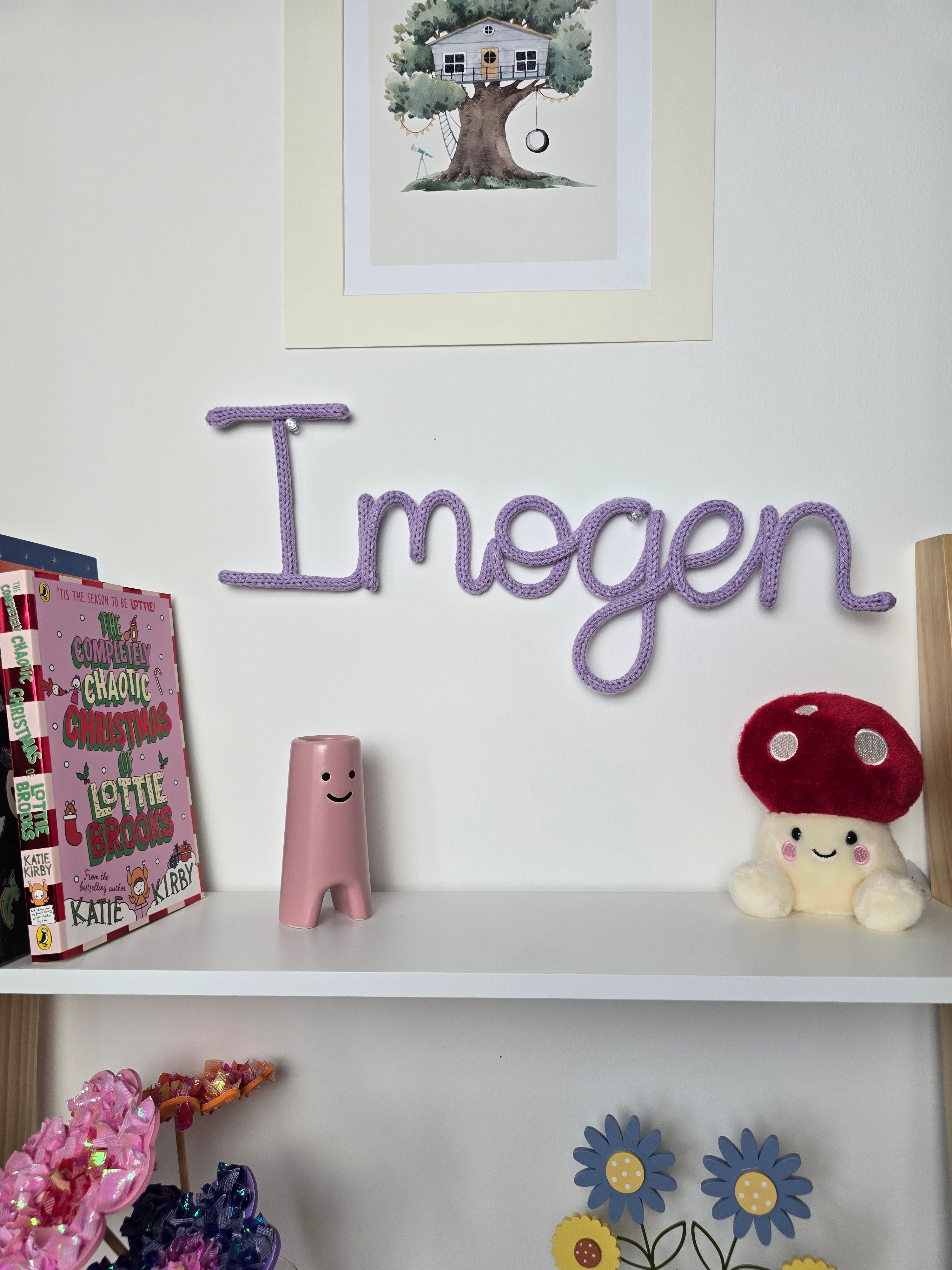 Personalised Cotton Knitted Wire Name Sign