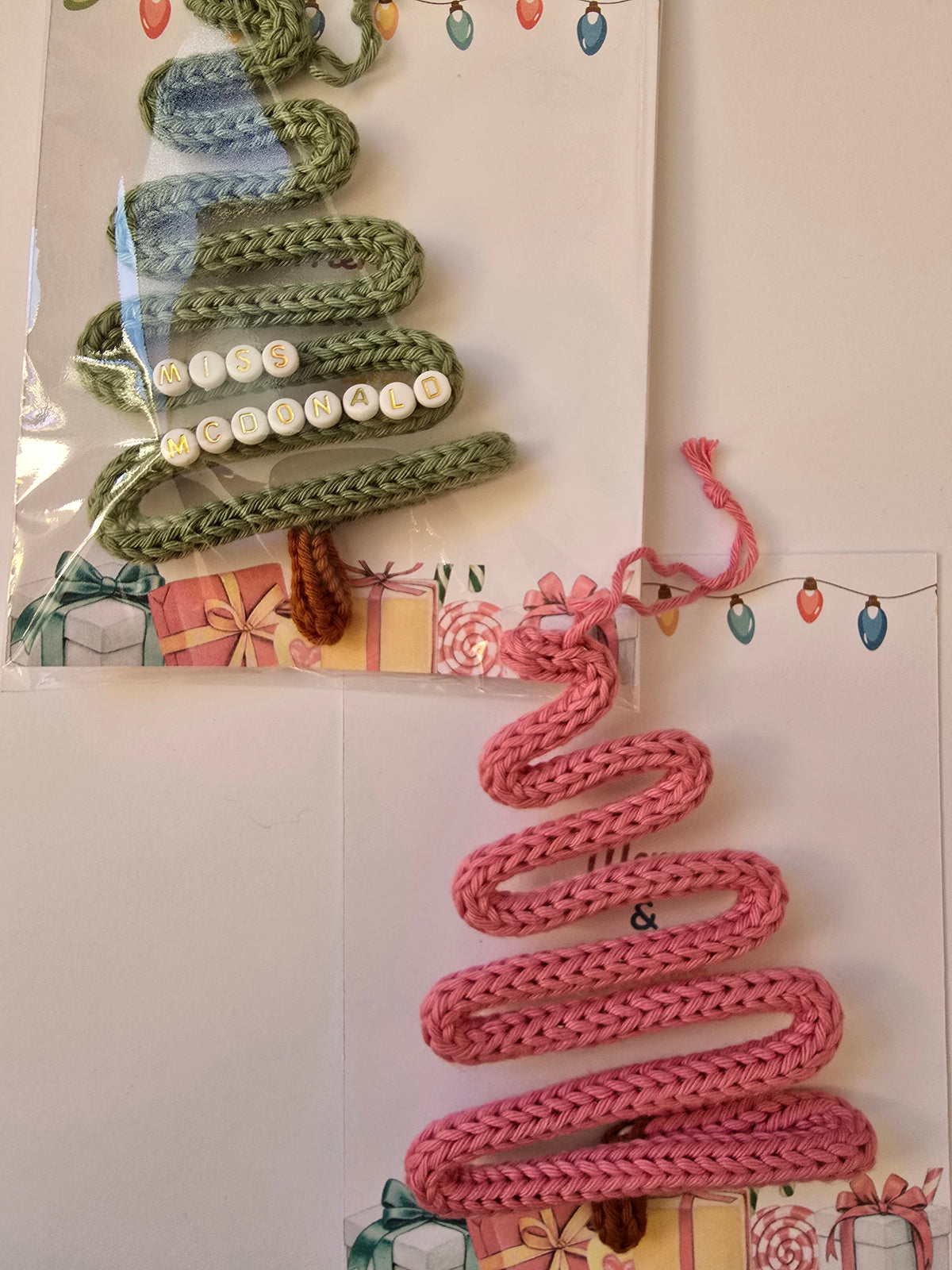 Personalised Knitted Wire Christmas Tree – Teacher & Secret Santa Gift