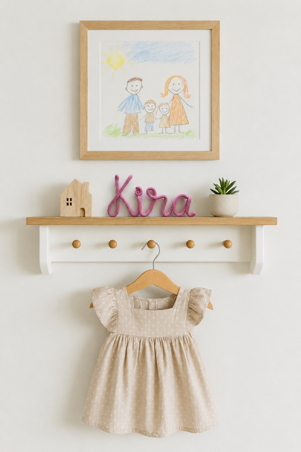 Personalised Cotton Knitted Wire Name Sign