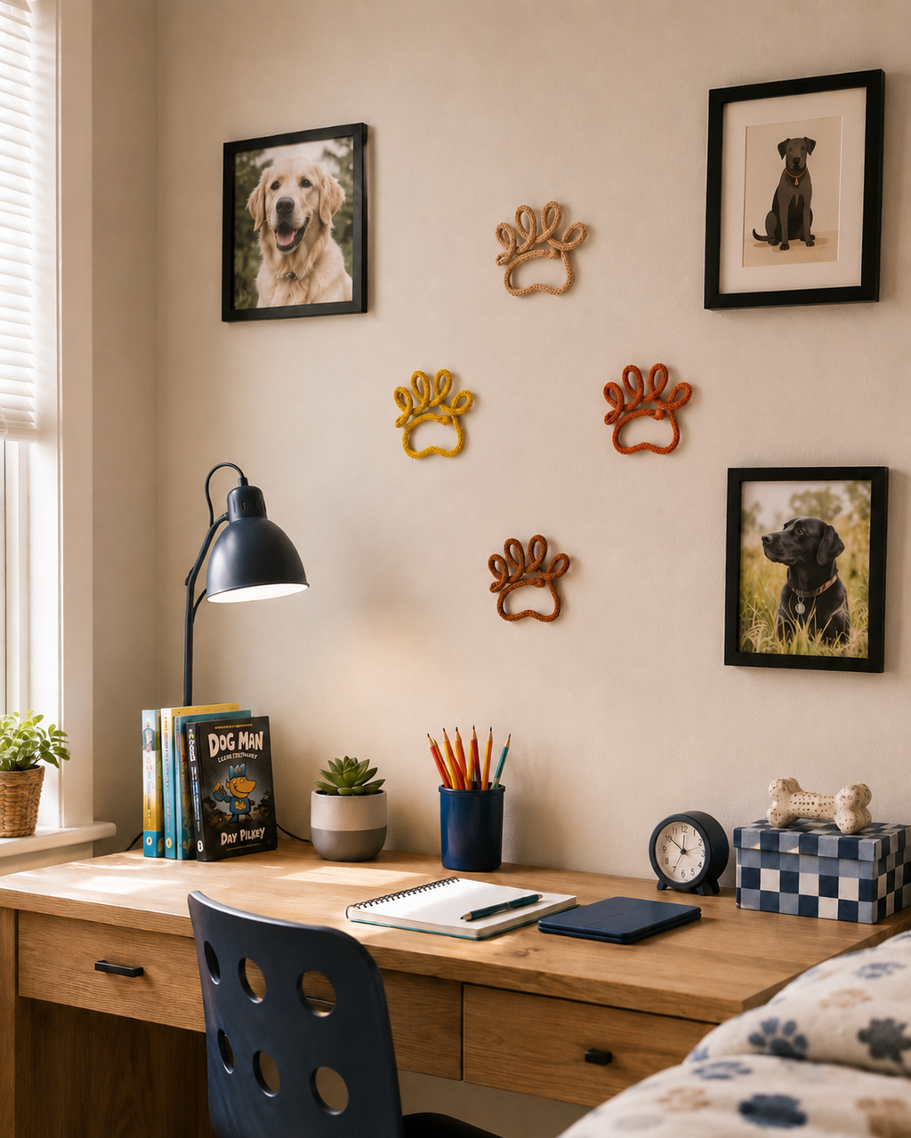 Knitted Wire Dog Paw Decor