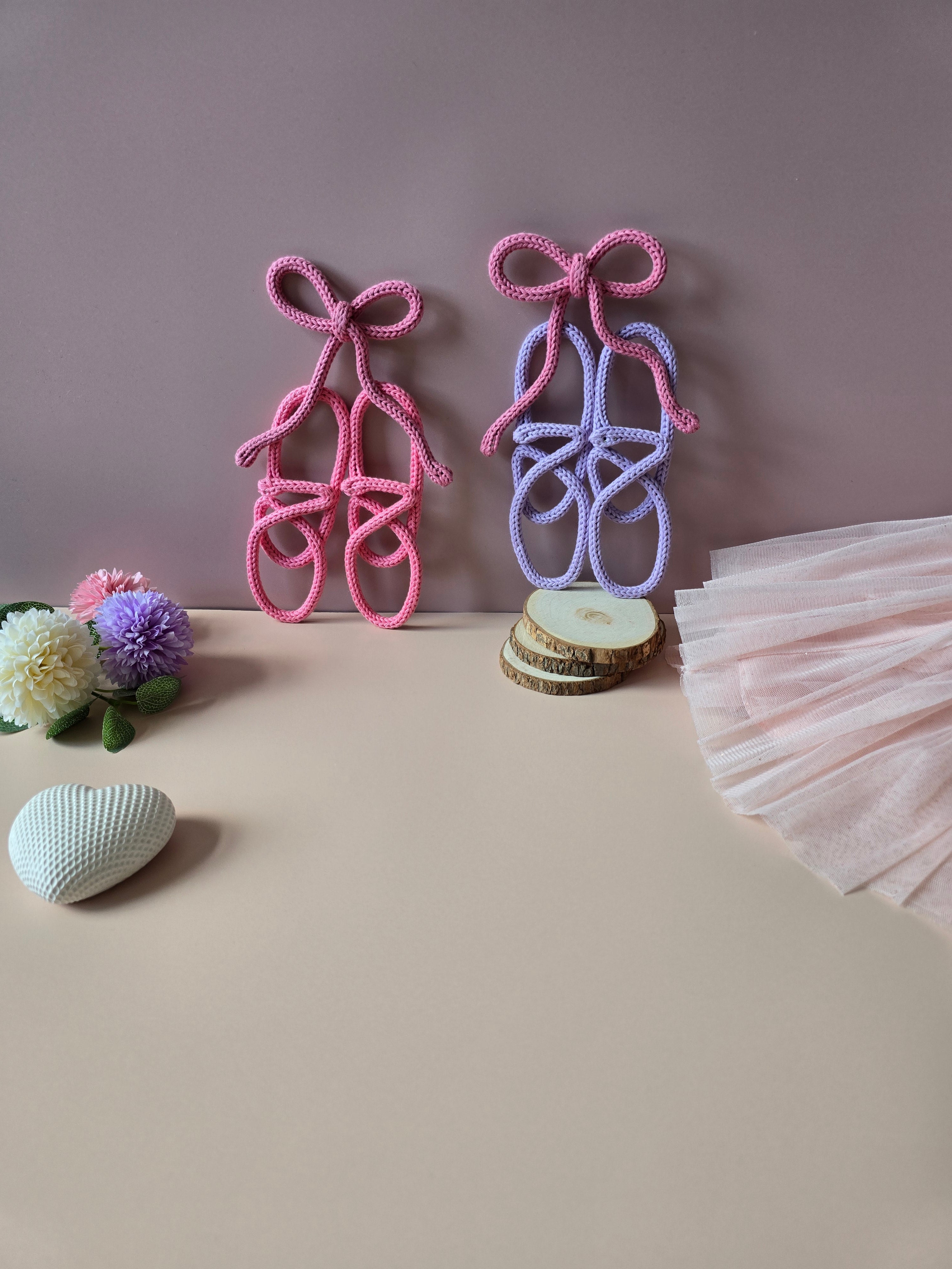 Knitted Wire Ballet Shoes Wall Decor