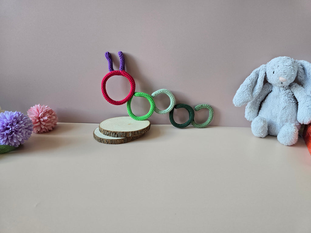 hungry caterpillar knitted wire decoration