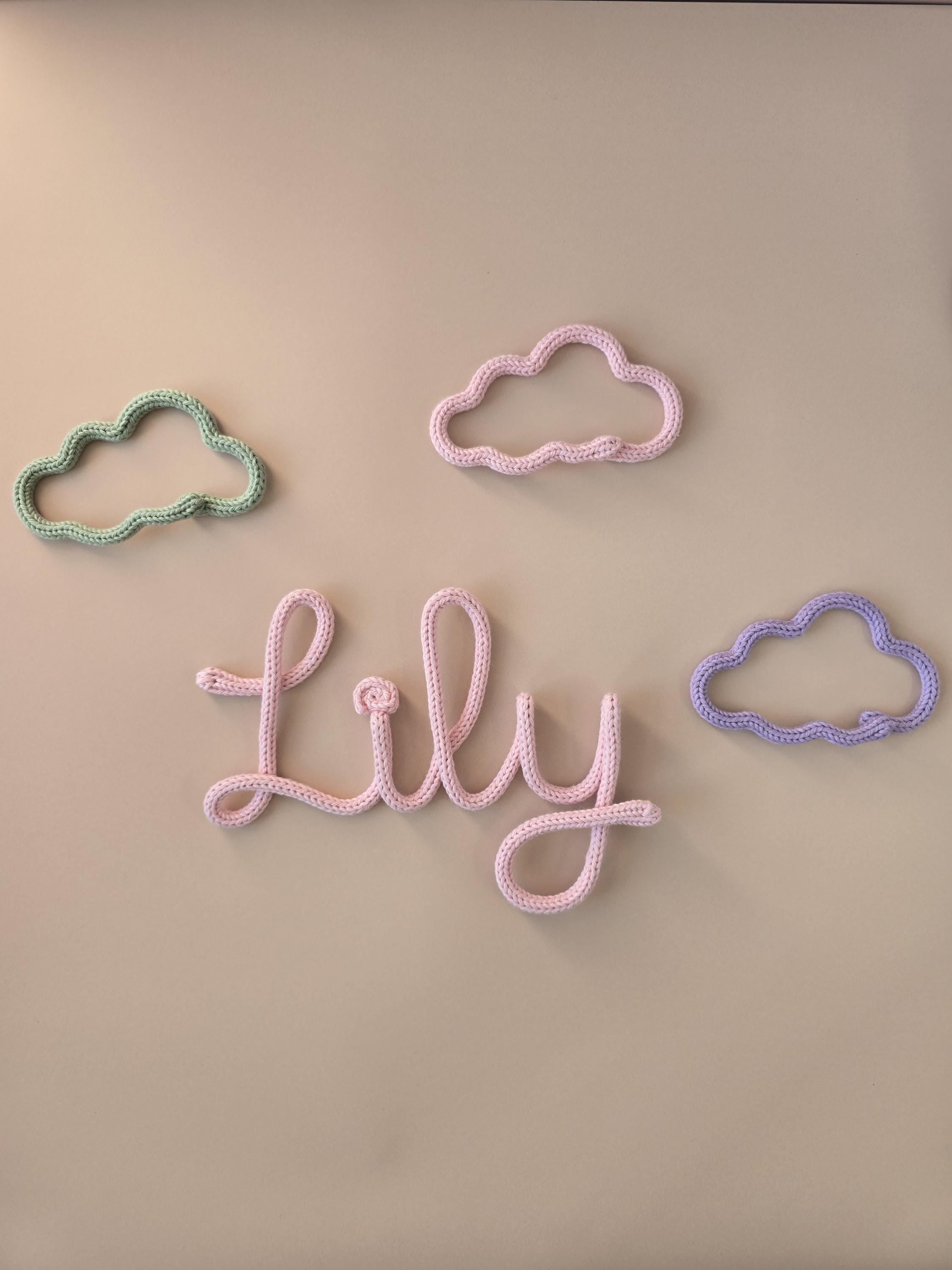 Cloud wall decor styled for a nursery or child’s room