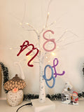 Personalised Knitted Wire Initial Christmas Decoration