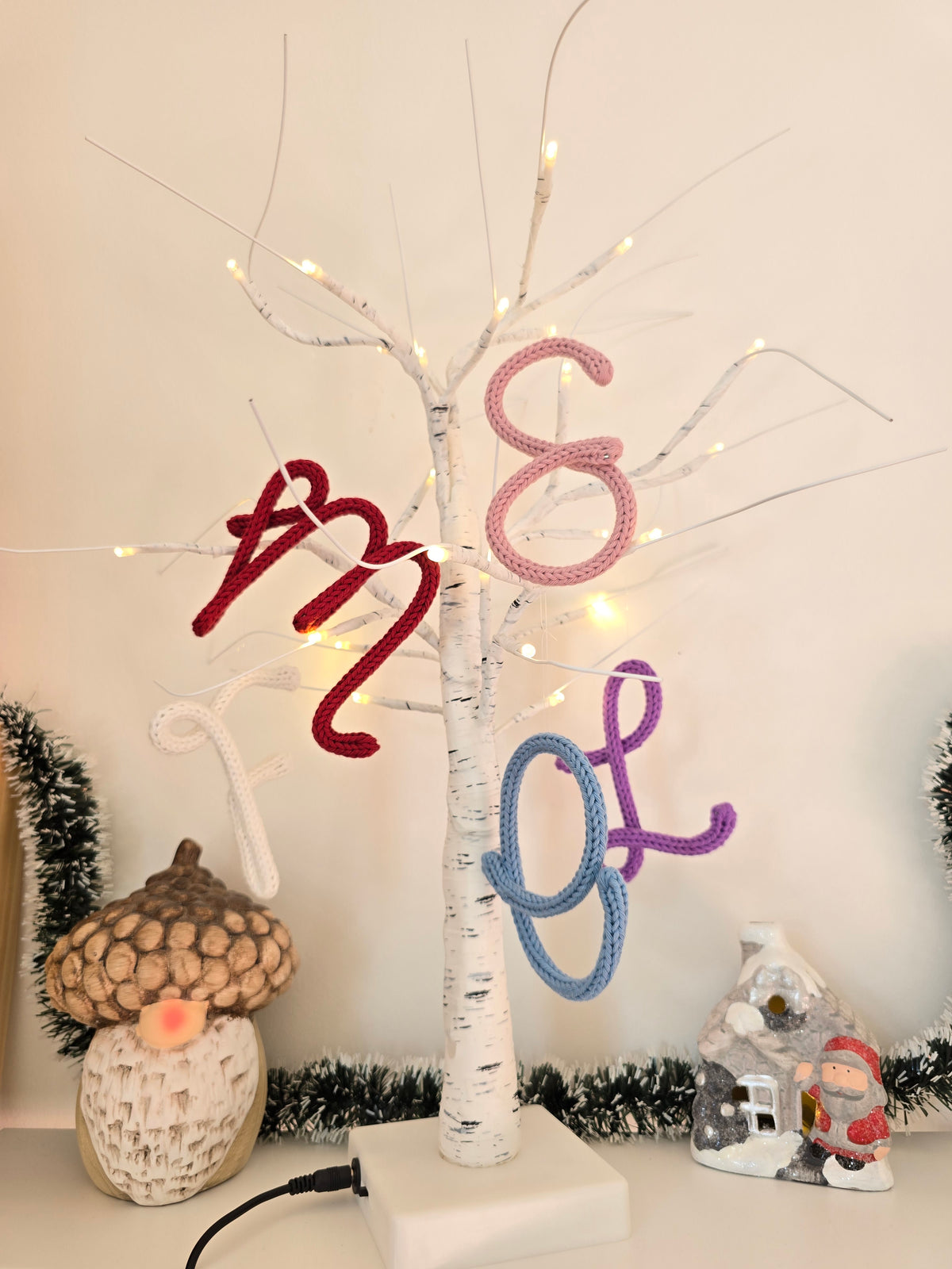 Personalised Knitted Wire Initial Christmas Decoration