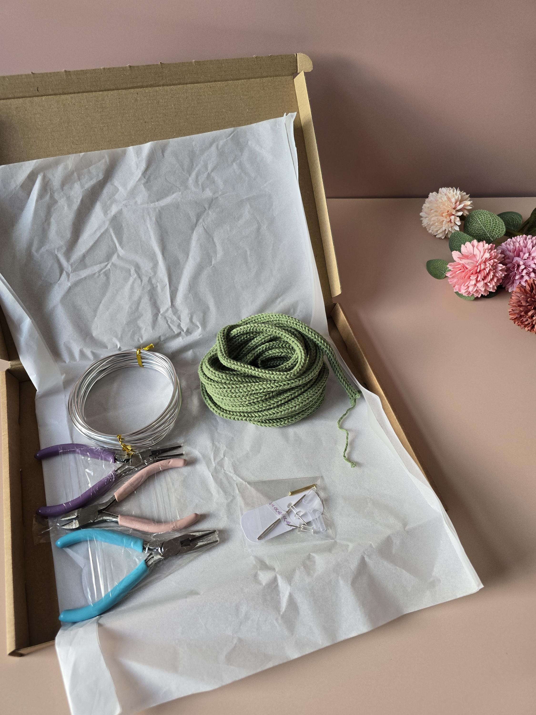Knitted wire art DIY kit with optional tool pack