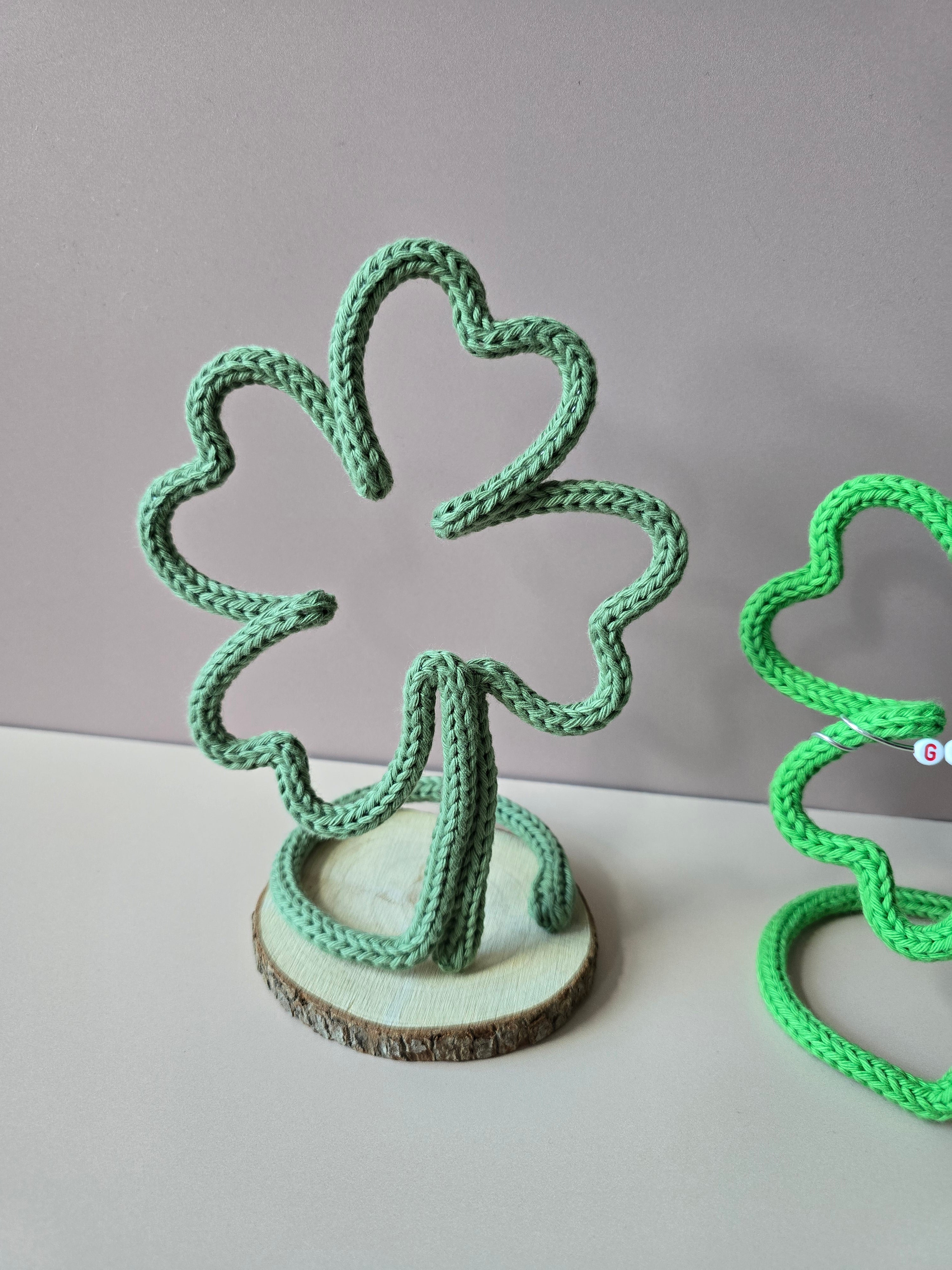 Freestanding lucky clover decorations for good luck gifts, exams and new jobs