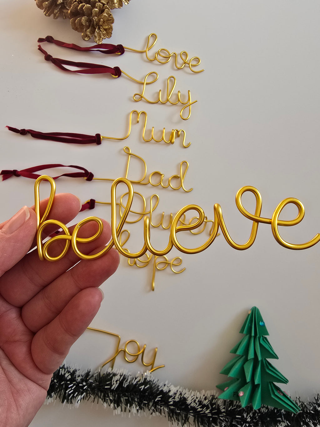 Personalised Gold Wire Christmas Stocking Tag