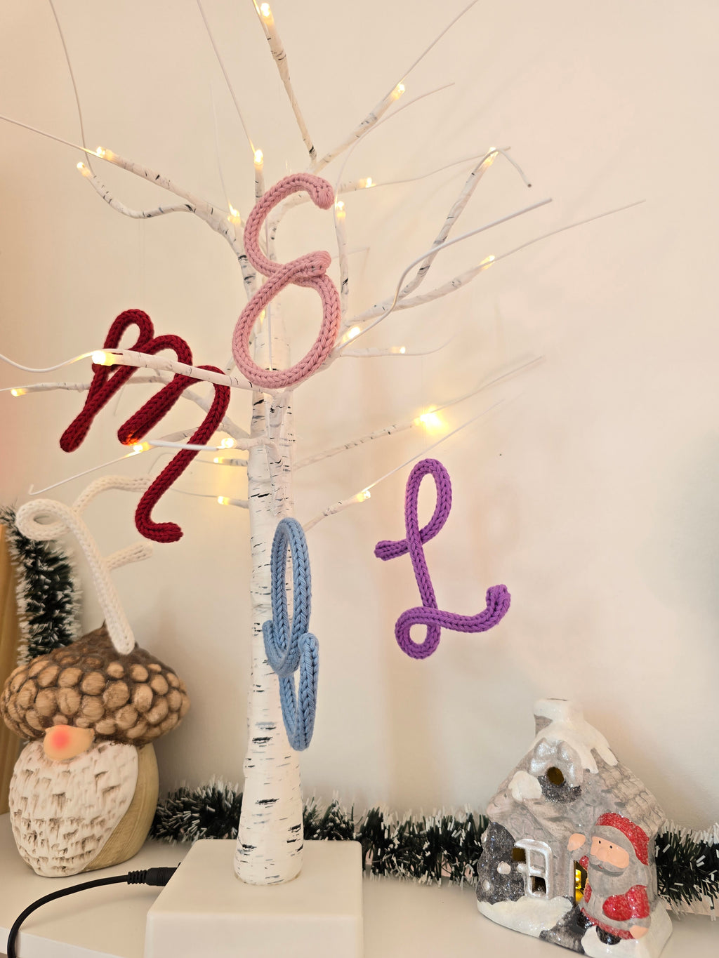Personalised Knitted Wire Initial Christmas Decoration