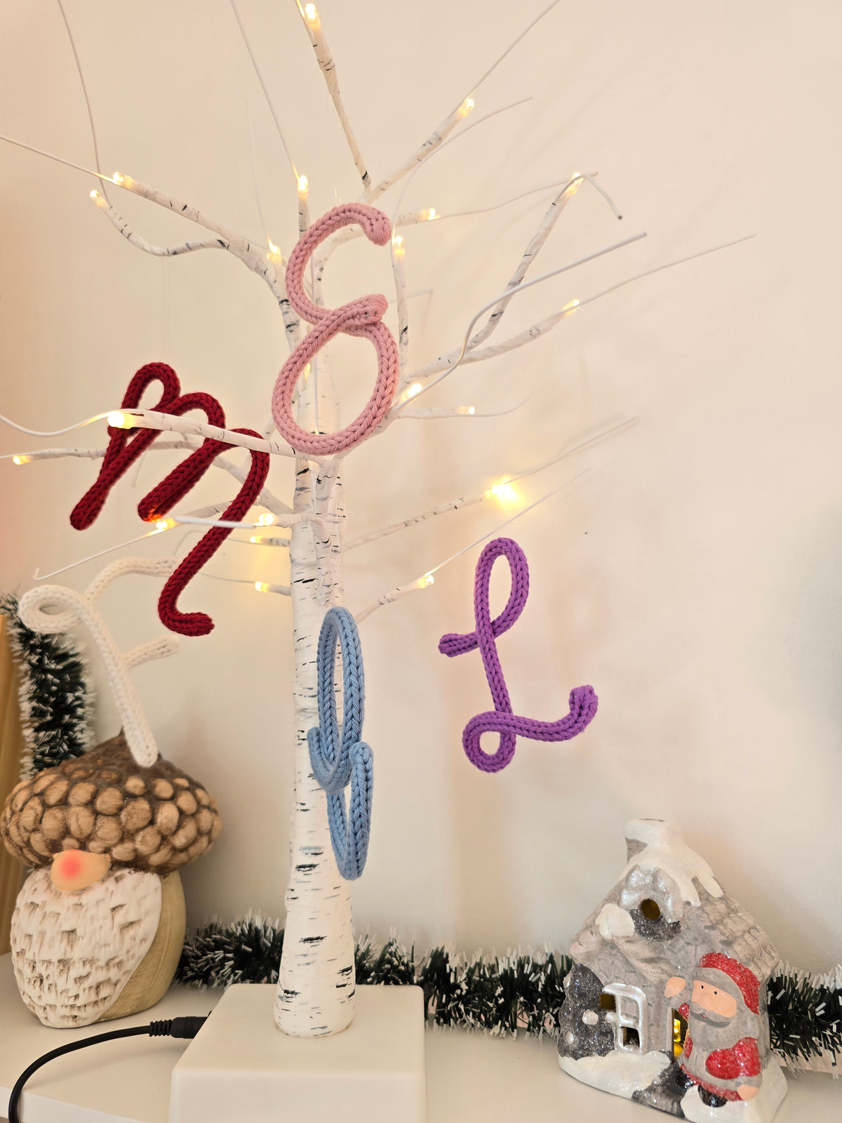 Personalised Knitted Wire Initial Christmas Decoration