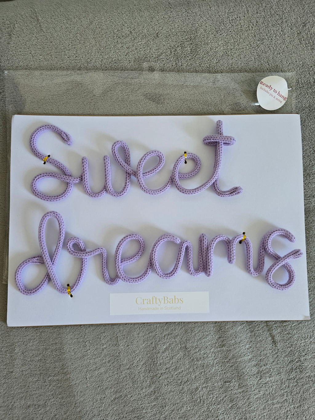 Gift-ready package of Sett dreams wall sign