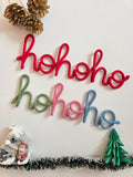 HO HO HO Knitted Wire Christmas Sign