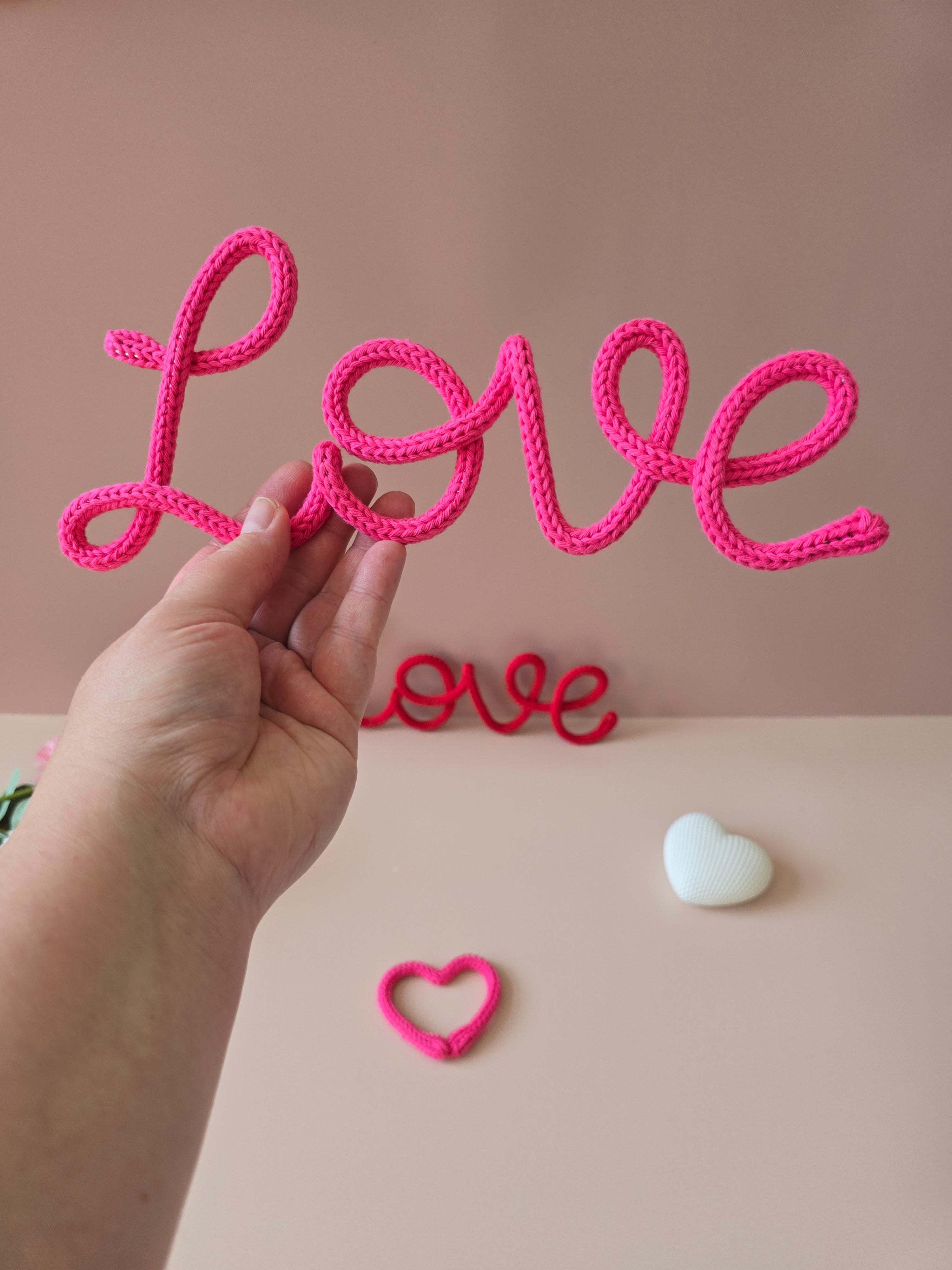 Love Knitted Wire Sign | Handmade Wall Decor