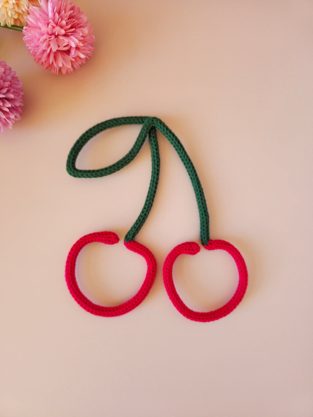 Handmade Knitted Wire Cherry Wall Decor