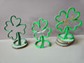 Handmade knitted wire lucky clover decorations in plain, beaded Good Luck and wire Good Luck styles