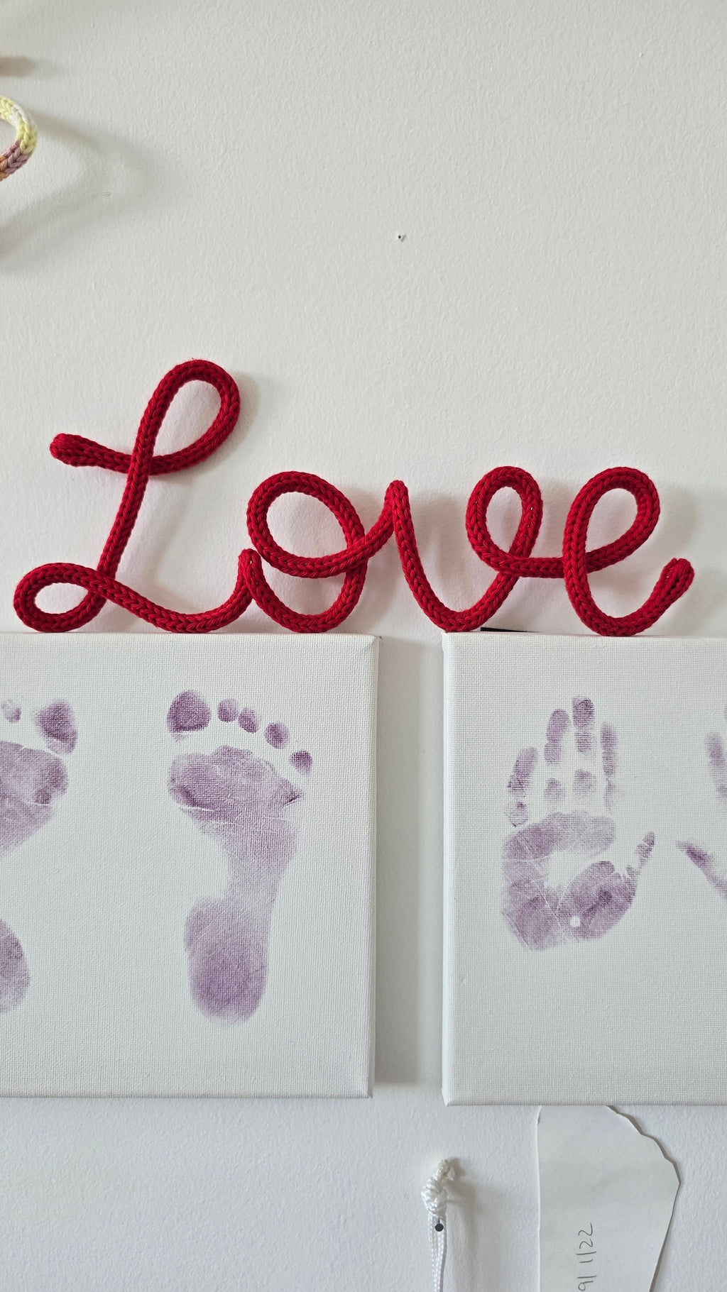 Handmade Love knitted wire wall sign