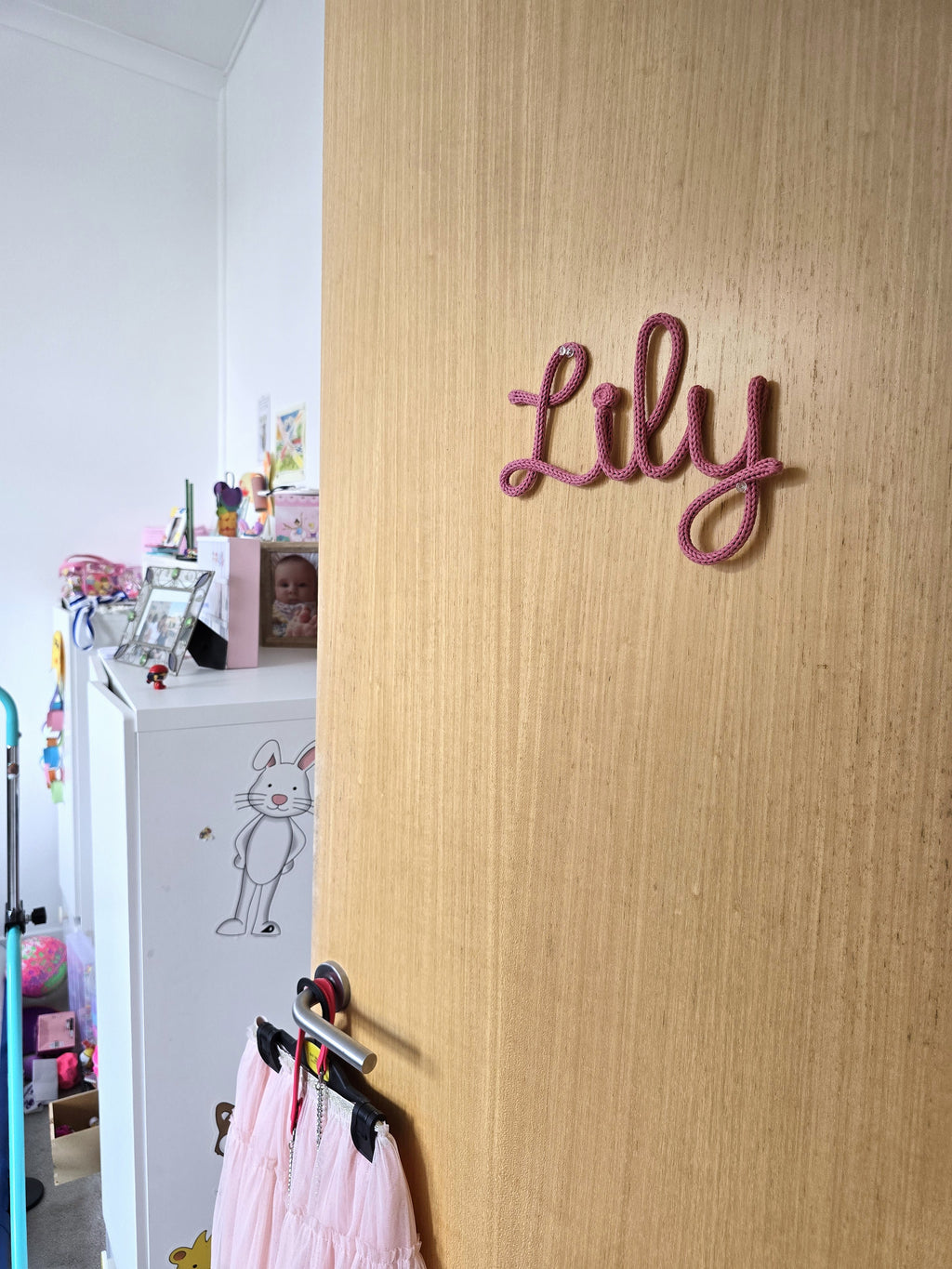 Personalised Cotton Knitted Wire Name Sign