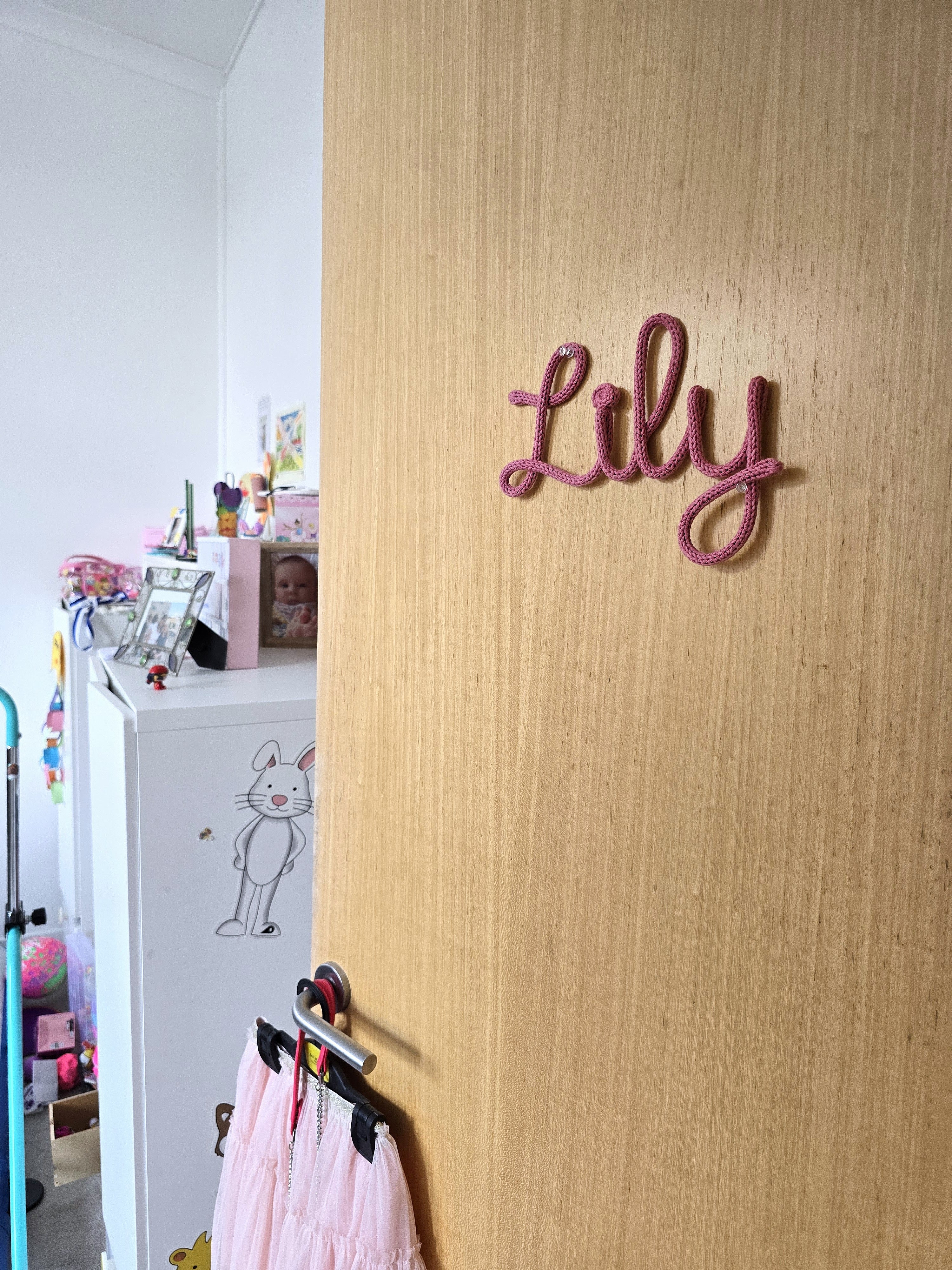 Personalised Cotton Knitted Wire Name Sign