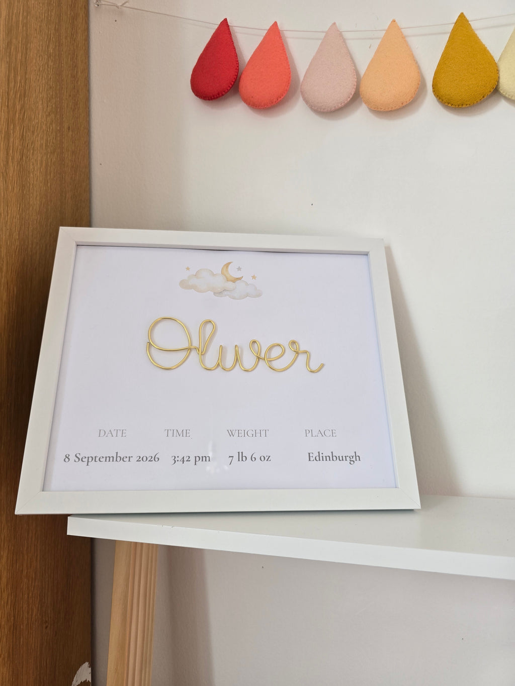 Personalised Baby Keepsake Frame | New Baby Gift