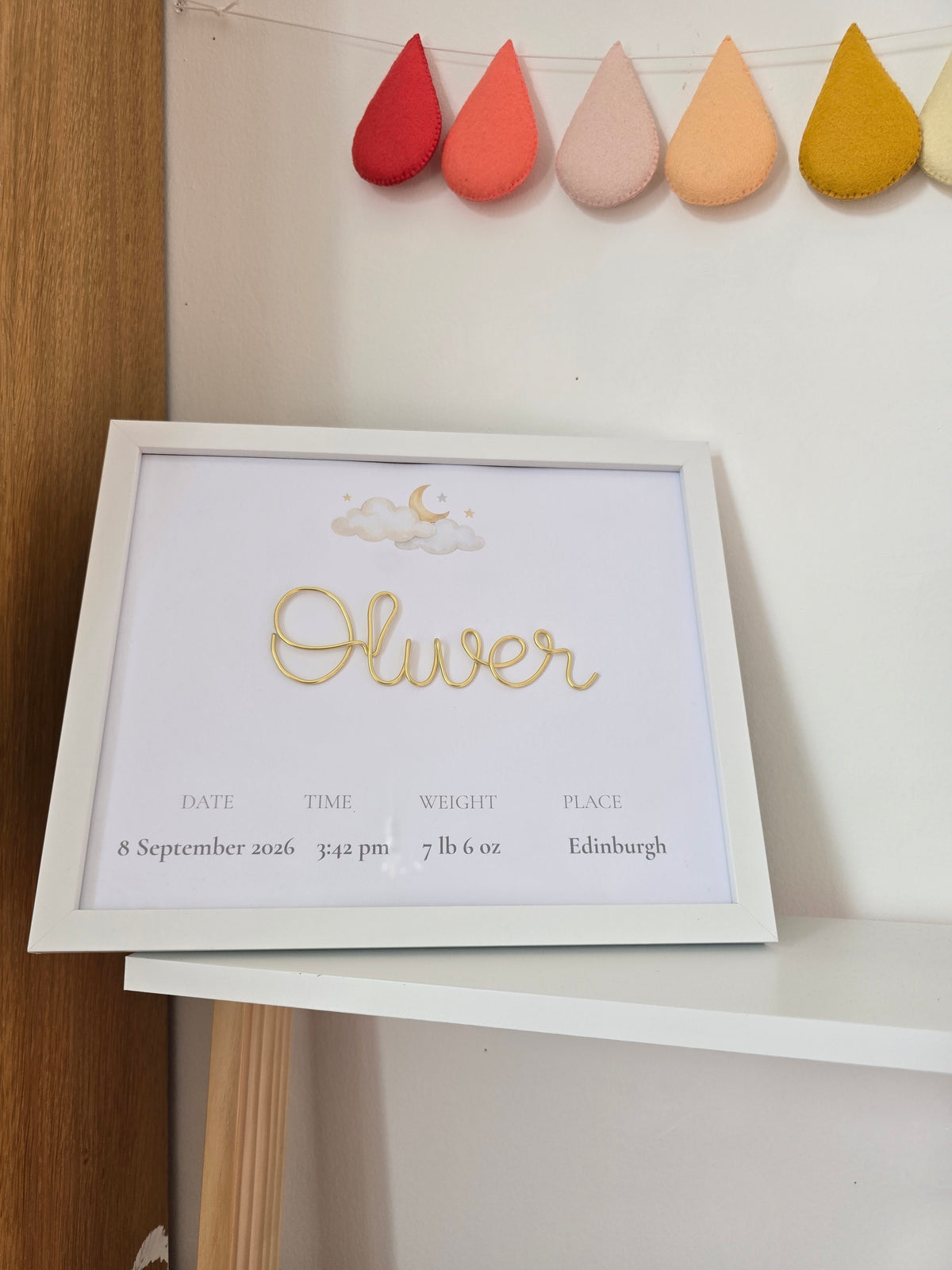 Personalised Baby Keepsake Frame | New Baby Gift