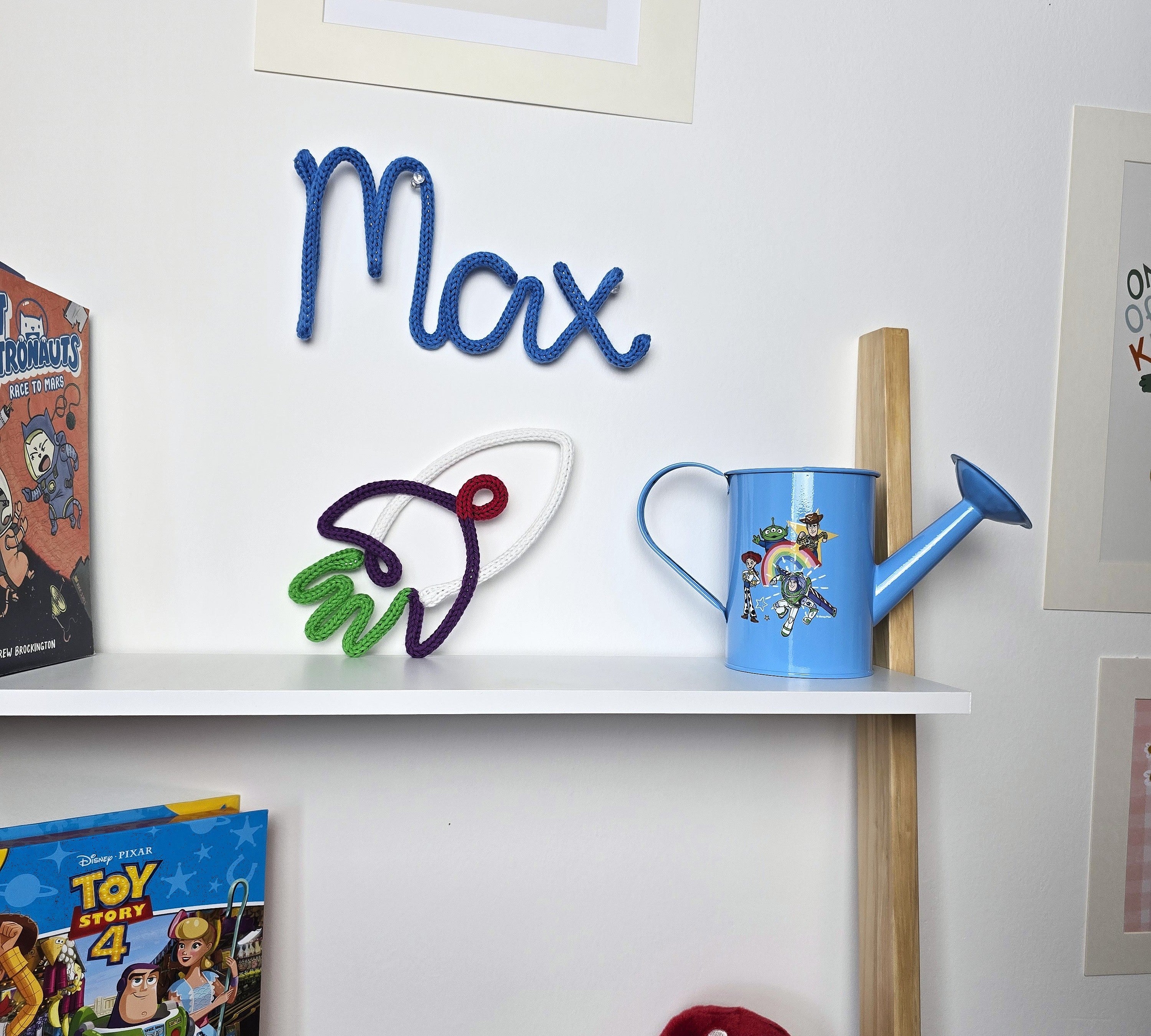 Personalised Cotton Knitted Wire Name Sign