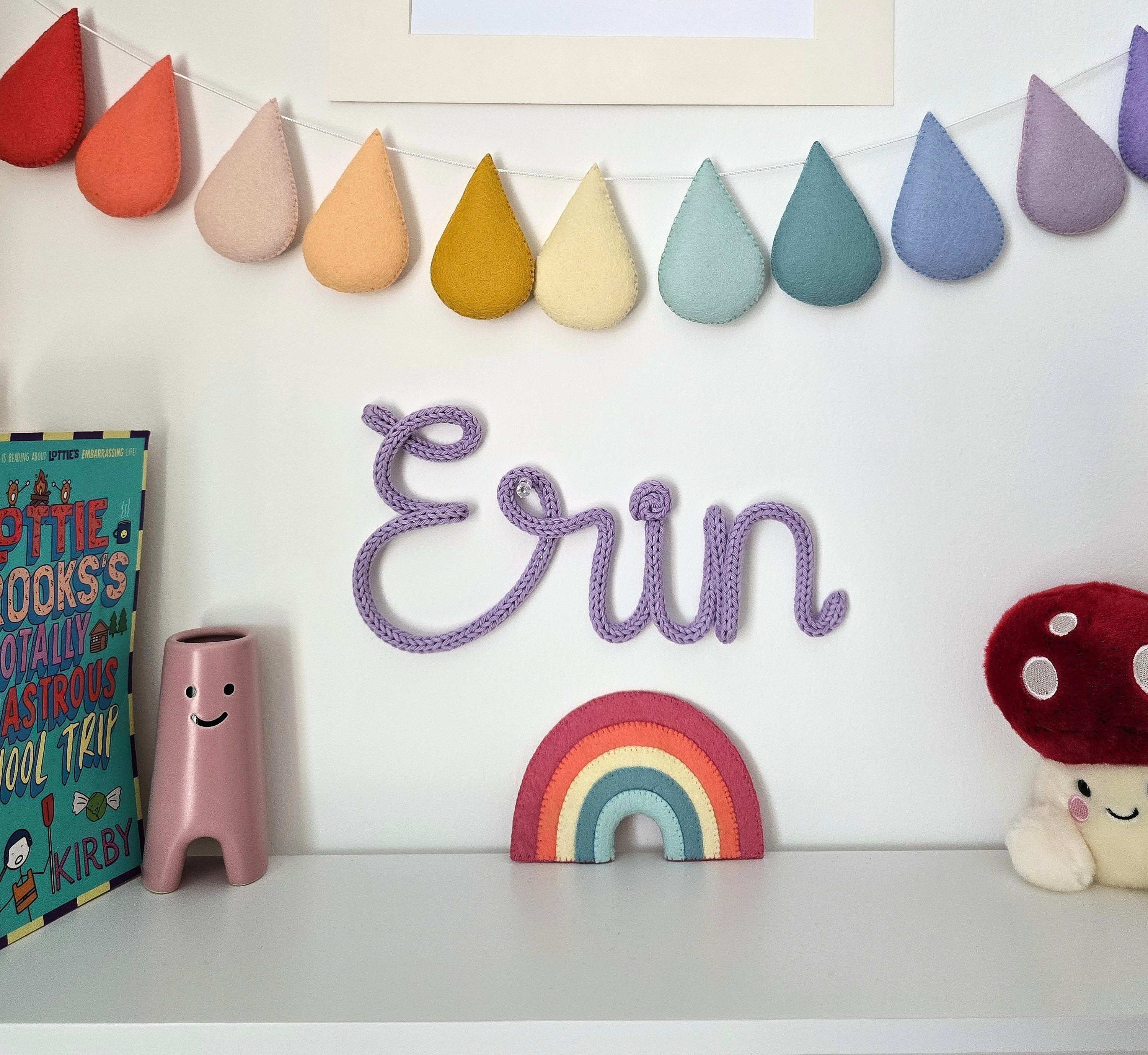 Personalised Cotton Knitted Wire Name Sign