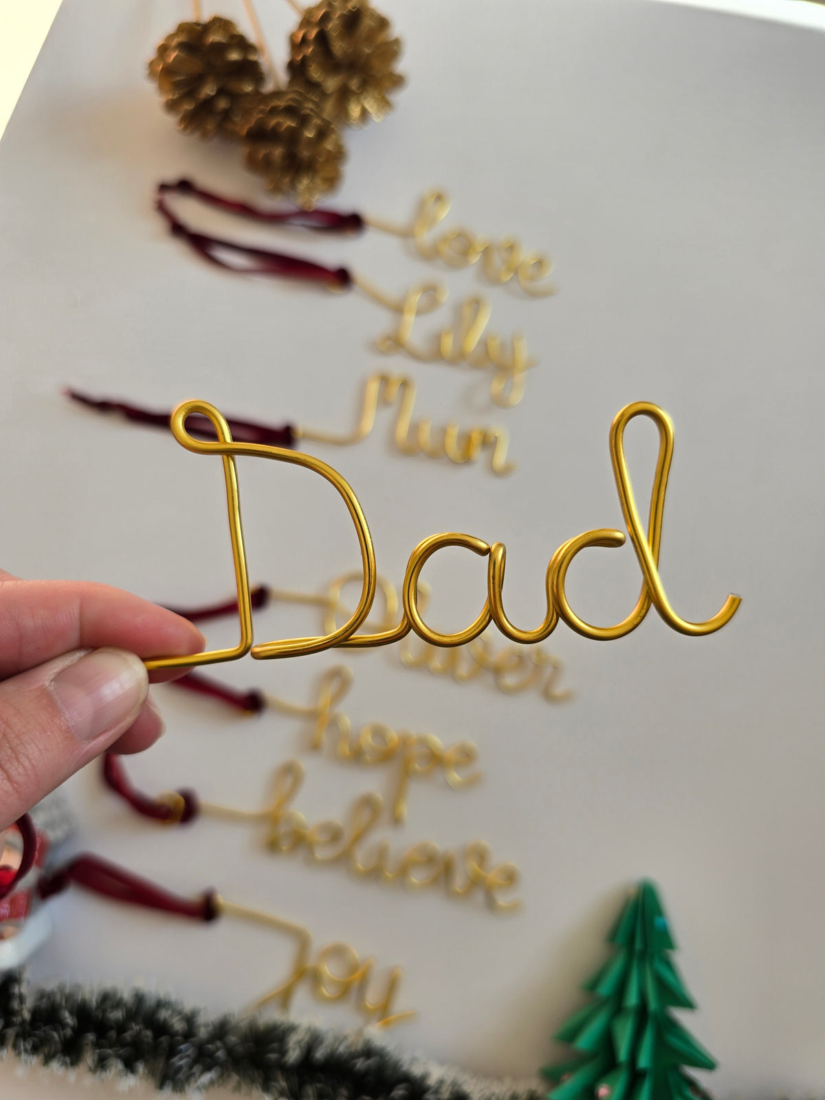 Personalised Gold Wire Christmas Stocking Tag