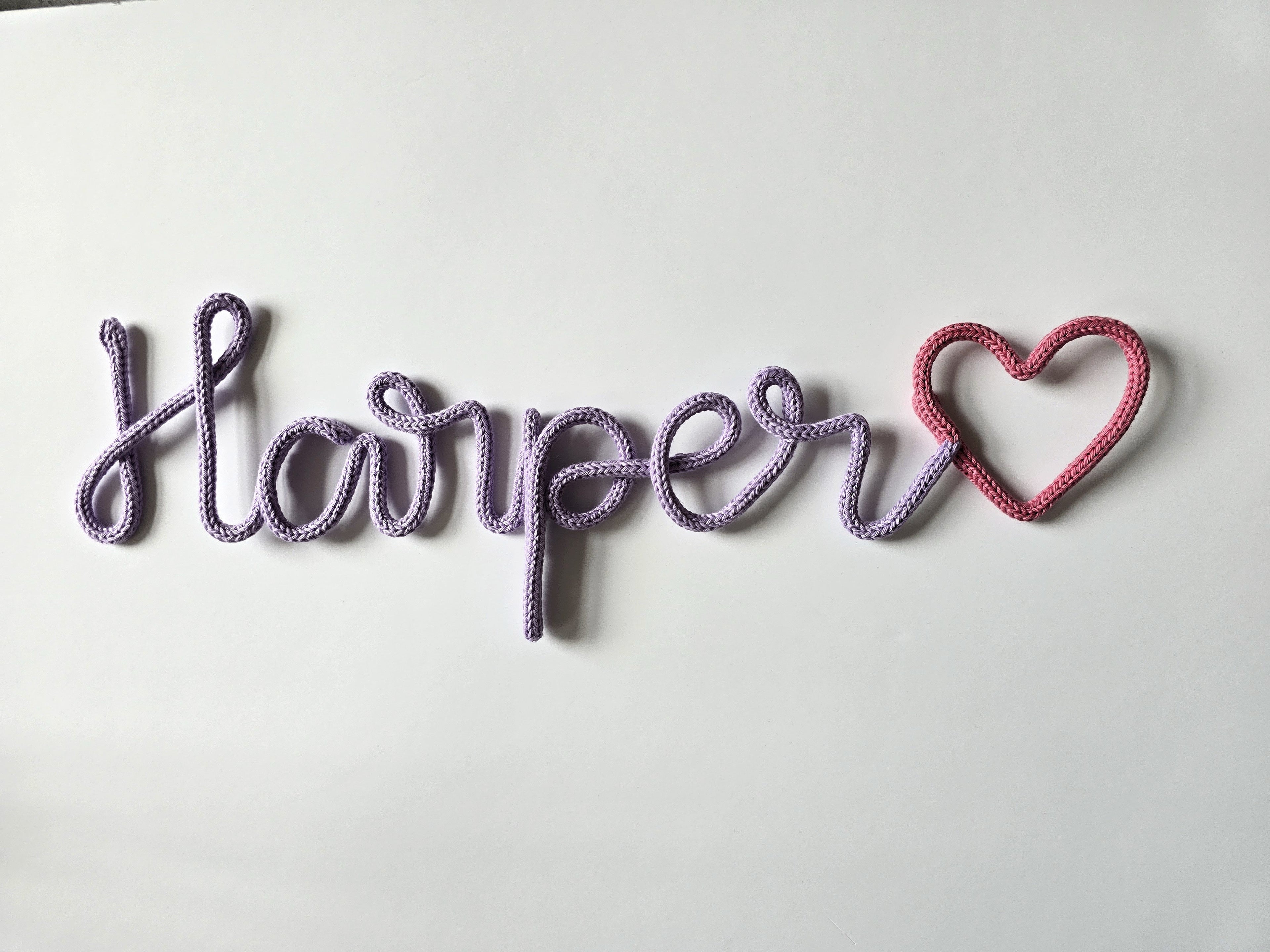 Personalised Cotton Knitted Wire Name Sign