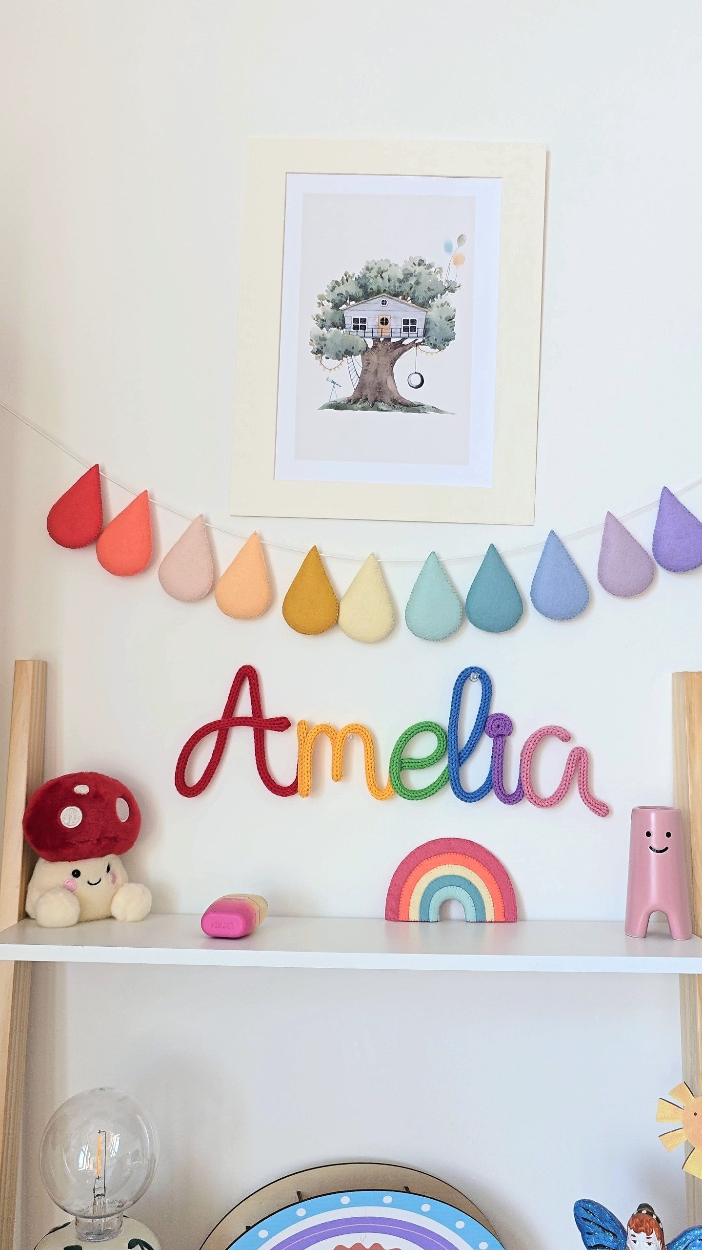 Personalised Multicoloured Knitted Wire Name Sign