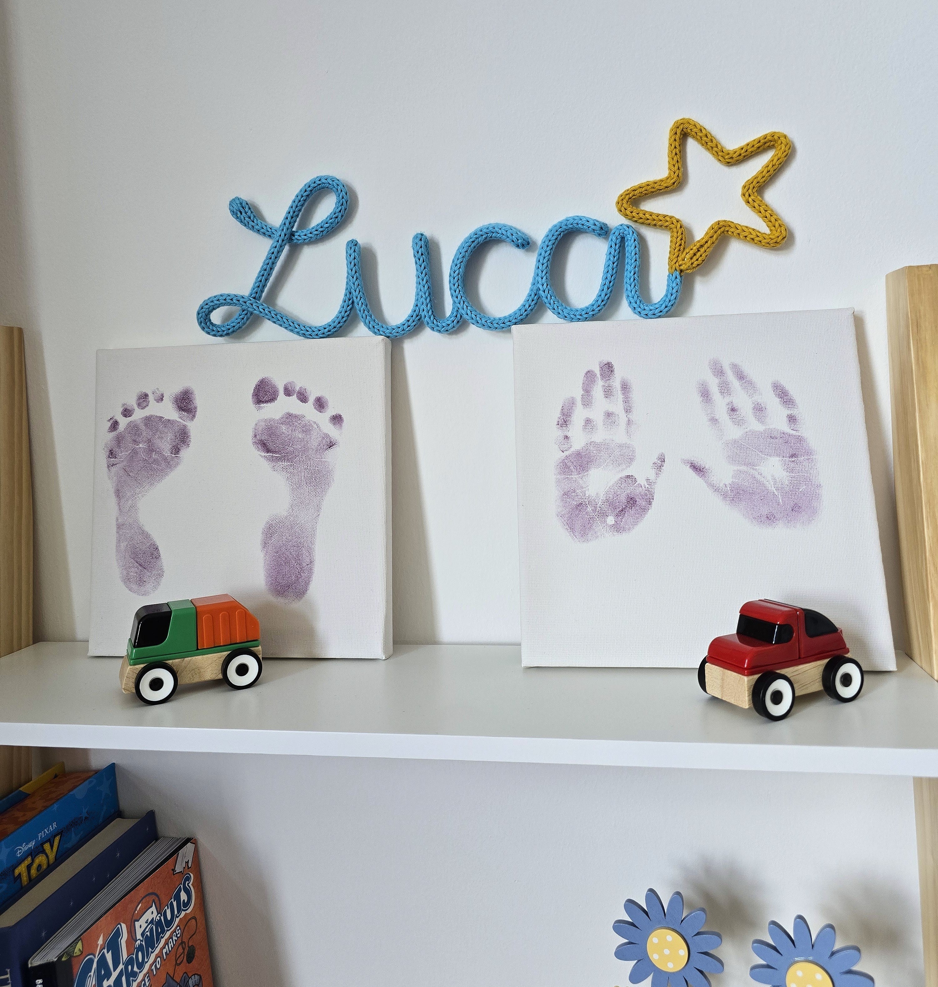 Personalised Cotton Knitted Wire Name Sign