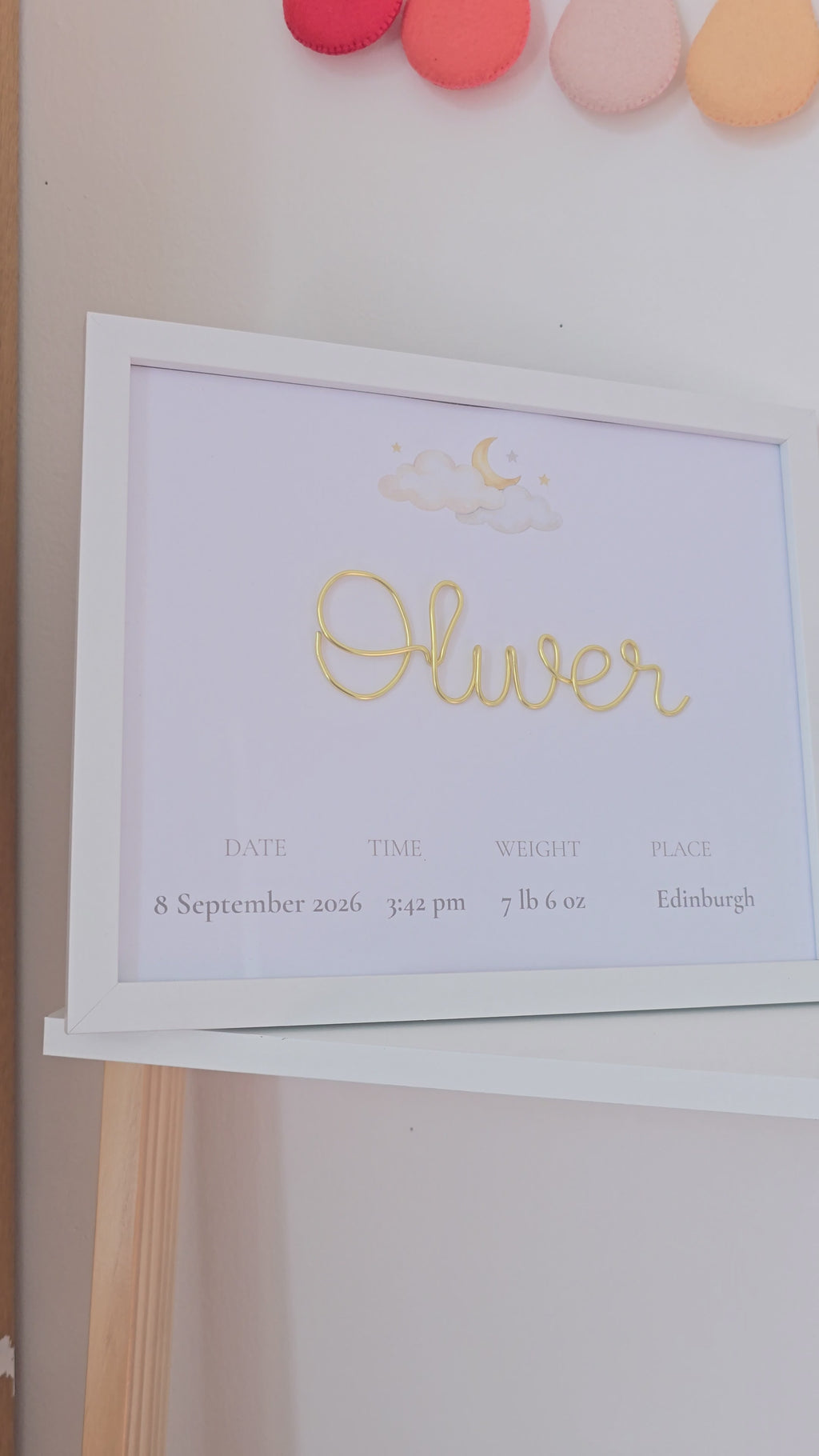 Personalised Baby Keepsake Frame | New Baby Gift