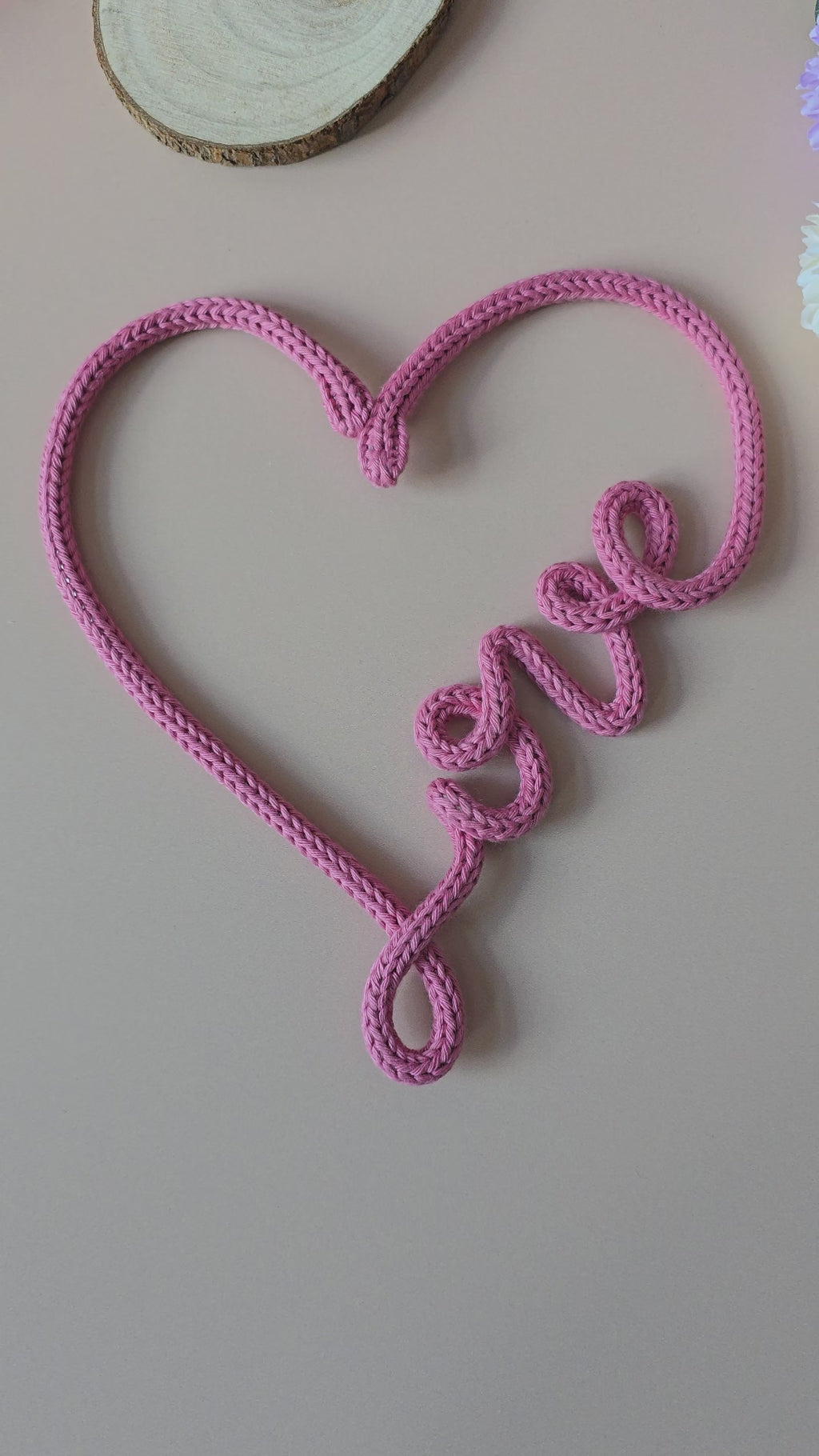 Knitted Wire Love Heart Wall Decor