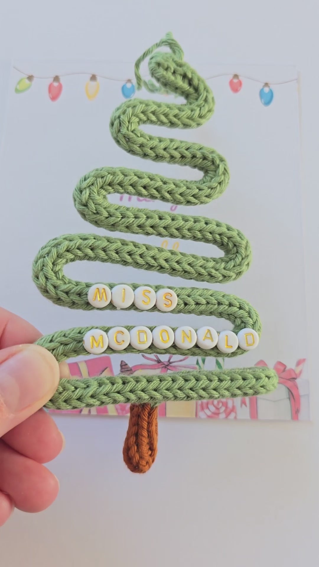 Personalised Knitted Wire Christmas Tree – Teacher & Secret Santa Gift