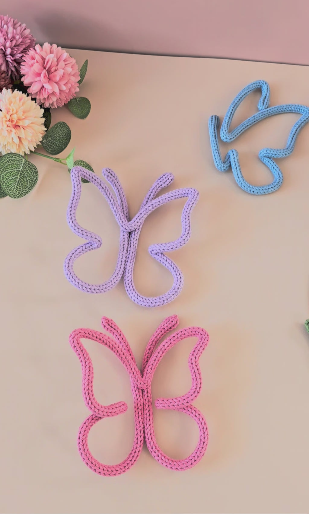 Knitted Wire Butterfly Wall Decor