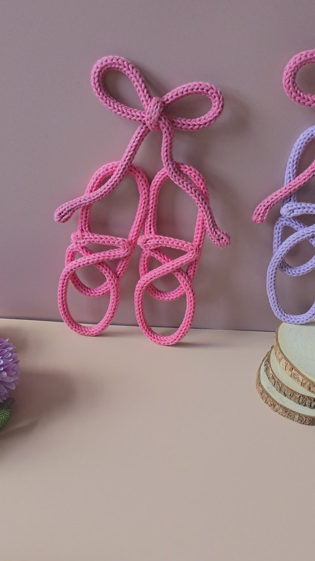 Knitted Wire Ballet Shoes Wall Decor