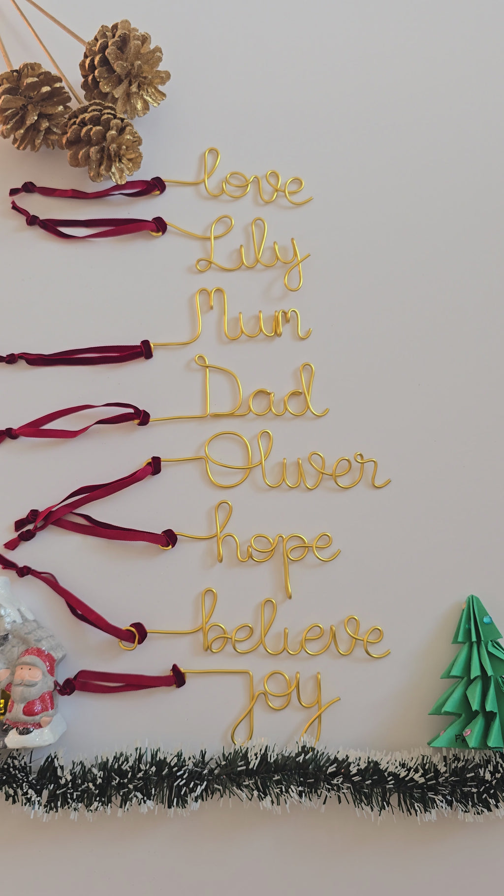 Personalised Gold Wire Christmas Stocking Tag