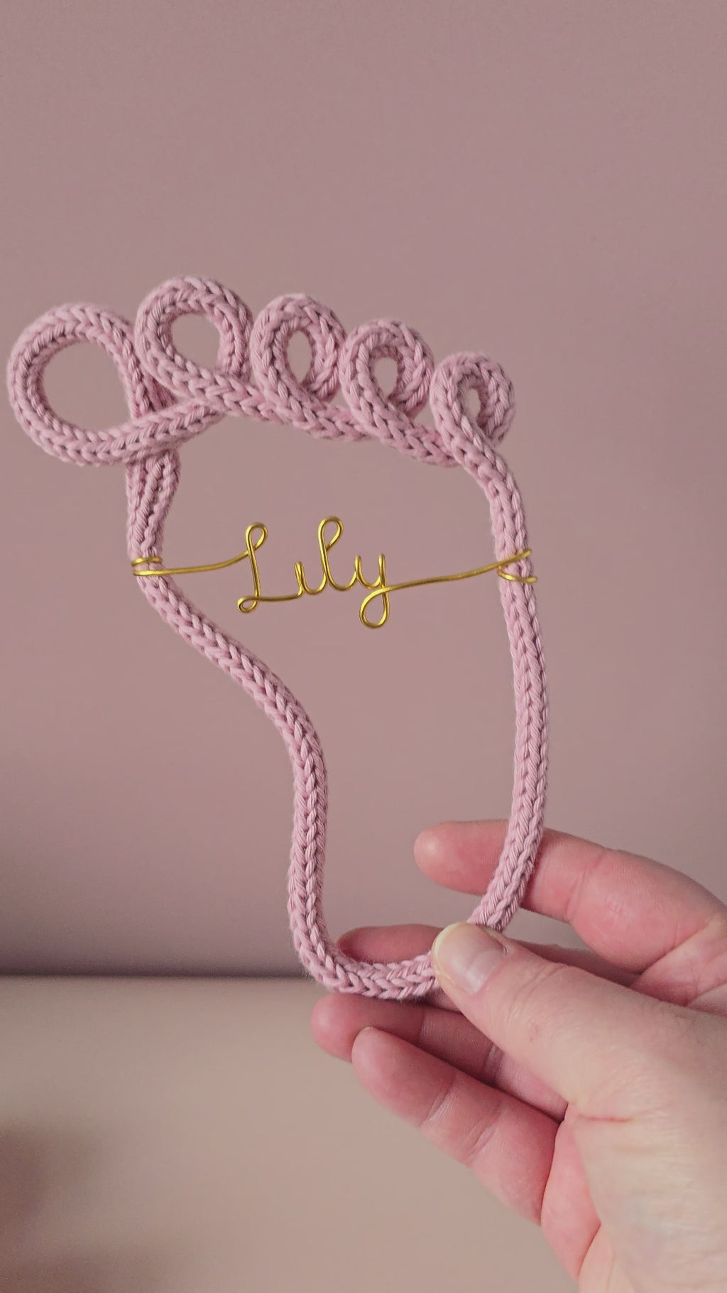 Personalised Knitted Wire Baby Footprint Sign